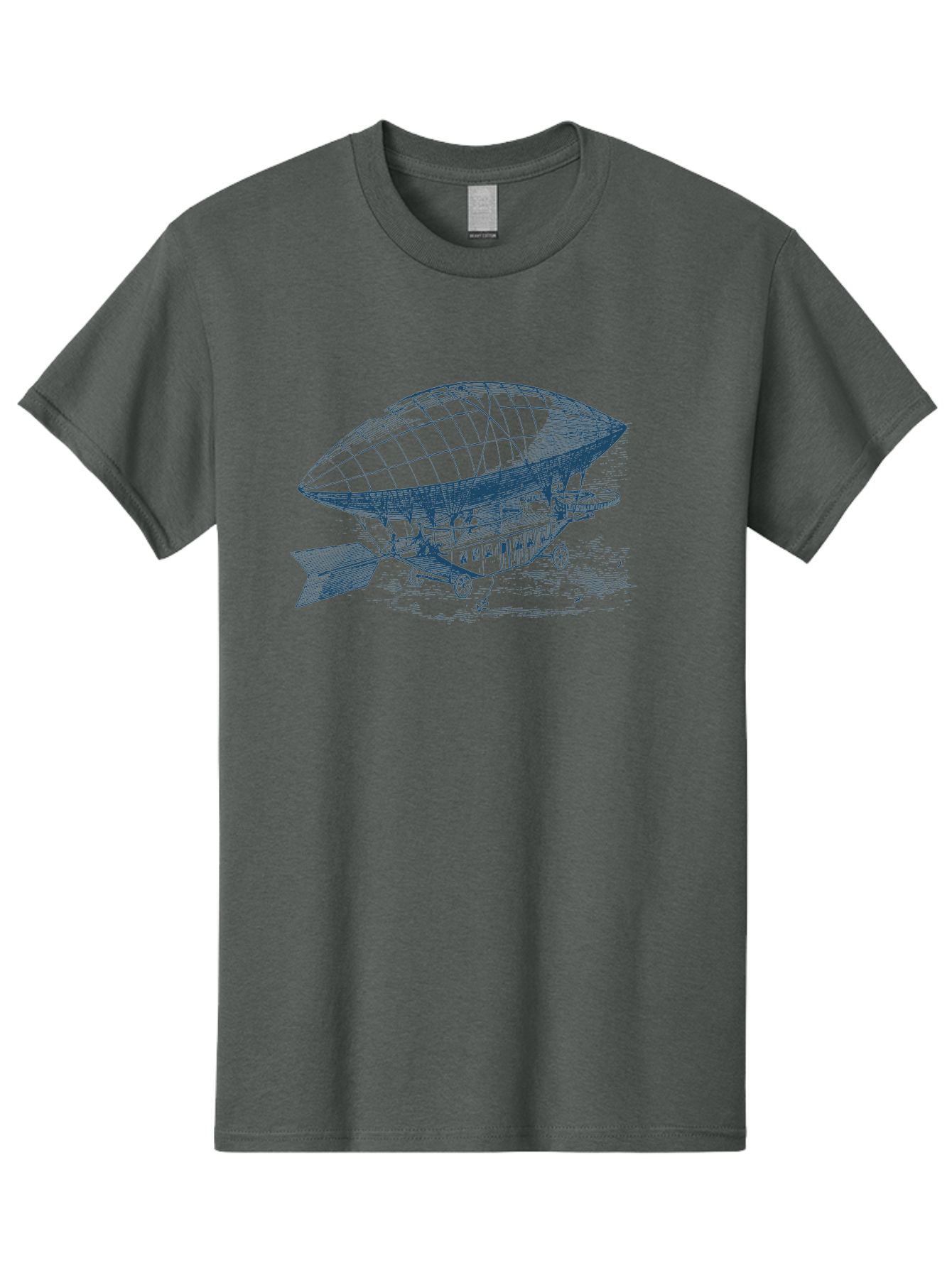 Old World Balloon Sketch Men'S Graphic Tee, 100% Cotton, Comfortable Casual Summer Wear, Machine Washable, Dirigible, Vintage Aircraft, Zeppelin, Historical Aviation, Transportation Innovation, Old-Fashioned Flying Machine Aae559 17