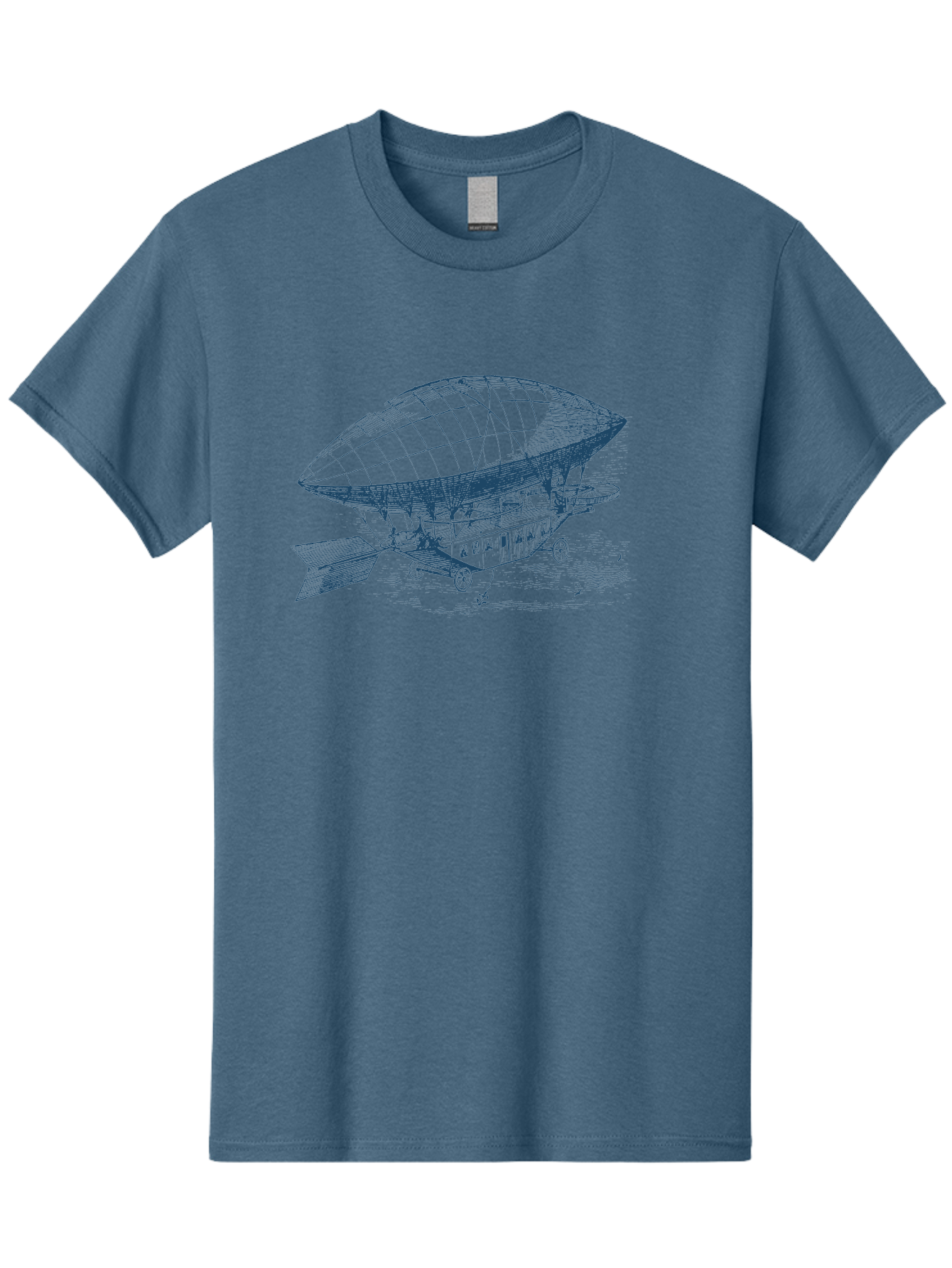 Old World Balloon Sketch Men'S Graphic Tee, 100% Cotton, Comfortable Casual Summer Wear, Machine Washable, Dirigible, Vintage Aircraft, Zeppelin, Historical Aviation, Transportation Innovation, Old-Fashioned Flying Machine Aae559 27