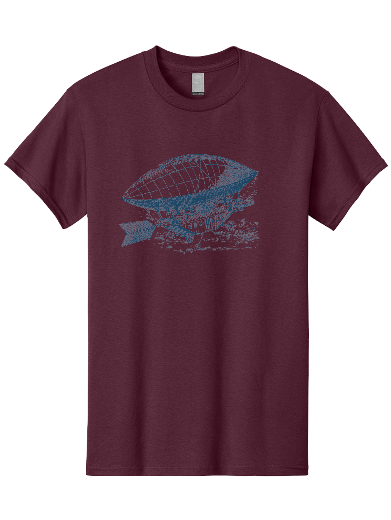 Old World Balloon Sketch Men'S Graphic Tee, 100% Cotton, Comfortable Casual Summer Wear, Machine Washable, Dirigible, Vintage Aircraft, Zeppelin, Historical Aviation, Transportation Innovation, Old-Fashioned Flying Machine Aae559 19