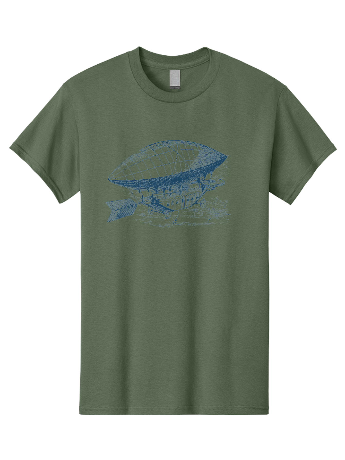 Old World Balloon Sketch Men'S Graphic Tee, 100% Cotton, Comfortable Casual Summer Wear, Machine Washable, Dirigible, Vintage Aircraft, Zeppelin, Historical Aviation, Transportation Innovation, Old-Fashioned Flying Machine Aae559 1