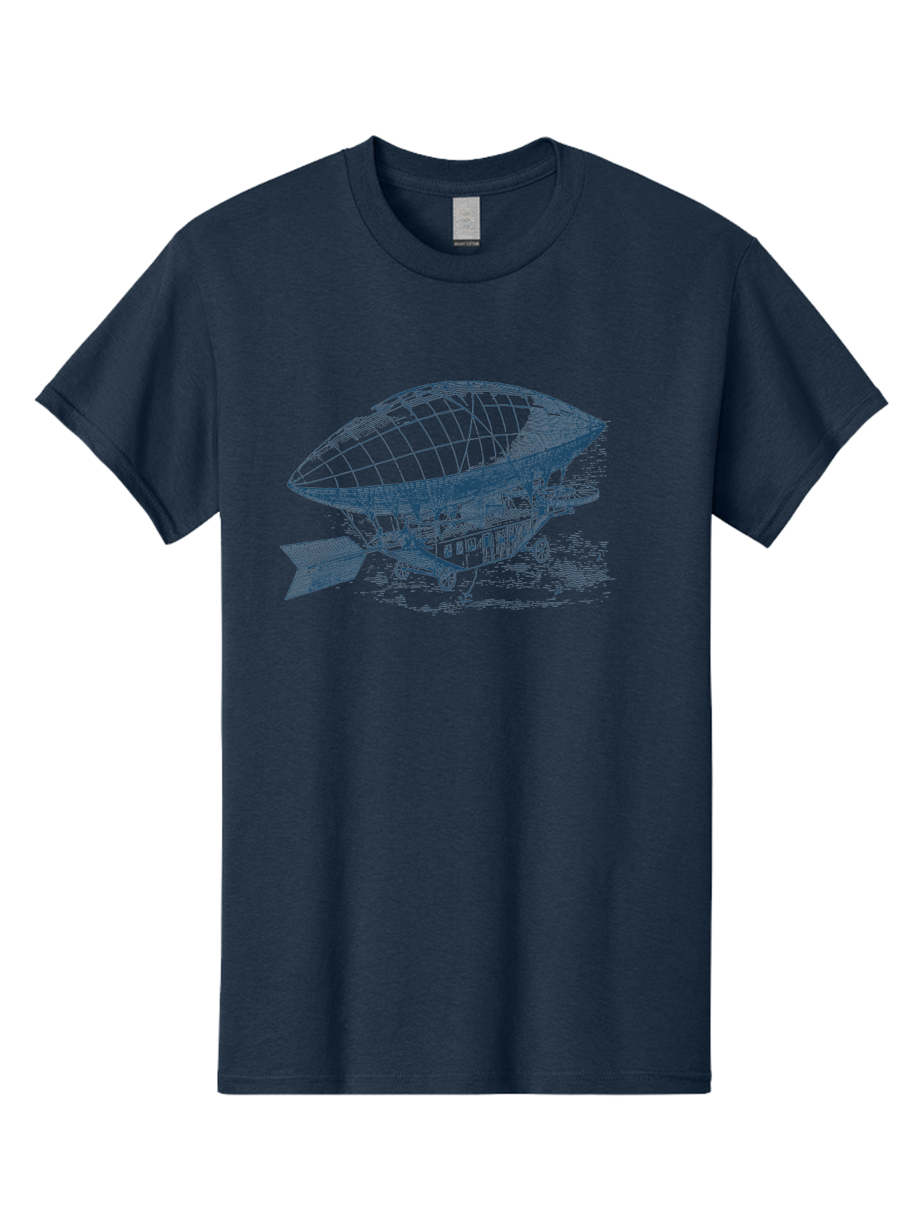 Old World Balloon Sketch Men'S Graphic Tee, 100% Cotton, Comfortable Casual Summer Wear, Machine Washable, Dirigible, Vintage Aircraft, Zeppelin, Historical Aviation, Transportation Innovation, Old-Fashioned Flying Machine Aae559 13