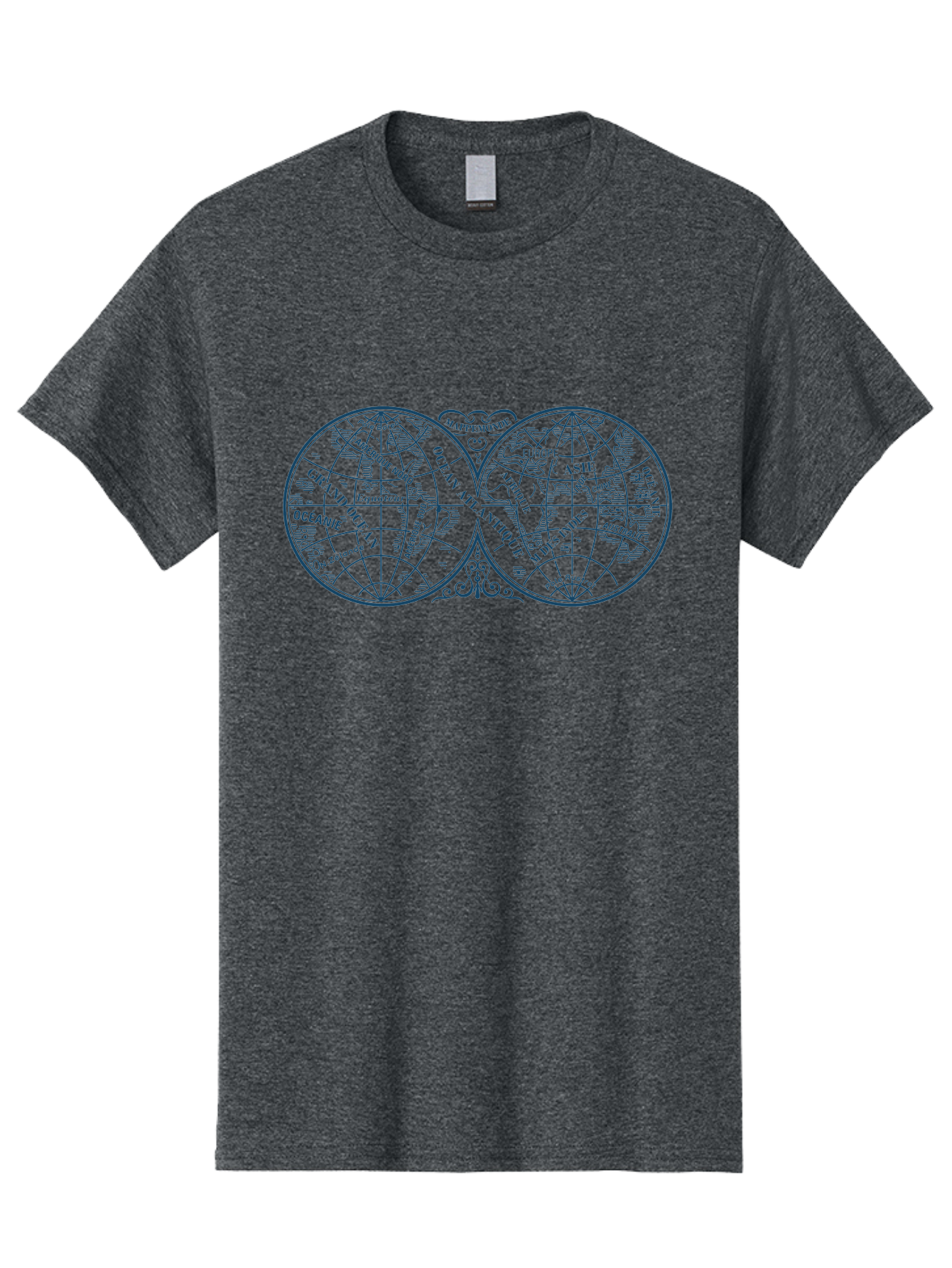 Old World Map Men'S Graphic Tee, 100% Cotton, Comfortable Casual Summer Wear, Machine Washable, Vintage Map, Double Hemisphere, World Map, Geography, Navigation, Exploration, Antique Cartography, Historical Illustration, Classical Design, Aae561 29