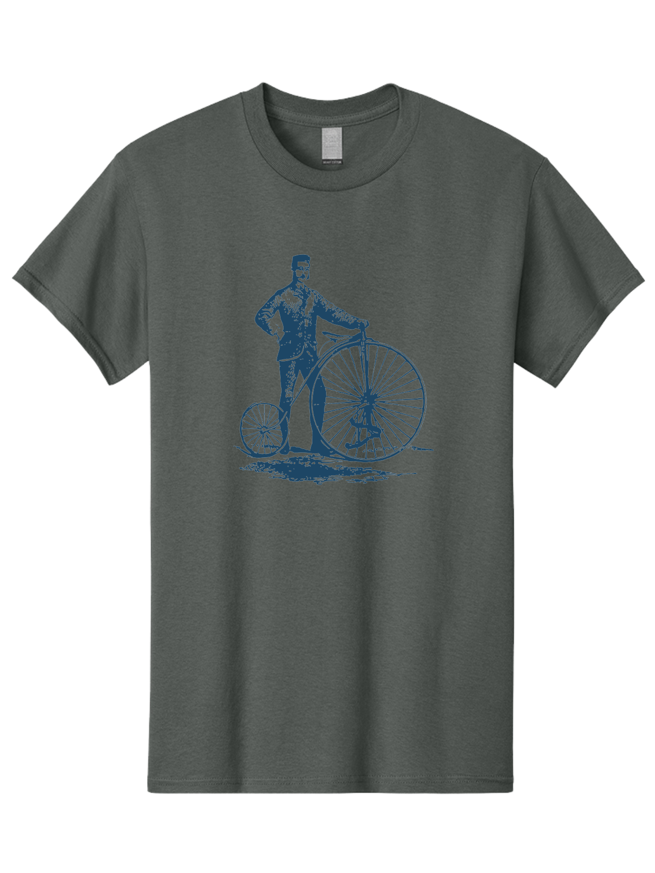 Men-With-Bike Men'S Graphic Tee, 100% Cotton, Comfortable Casual Summer Wear, Machine Washable, Vintage Bicycle, Penny Farthing Bike, Old-Fashioned Cycling, Antique Transportation, Historic Vehicle, Classic Design, Retro Style, Cycling History Aae563 29
