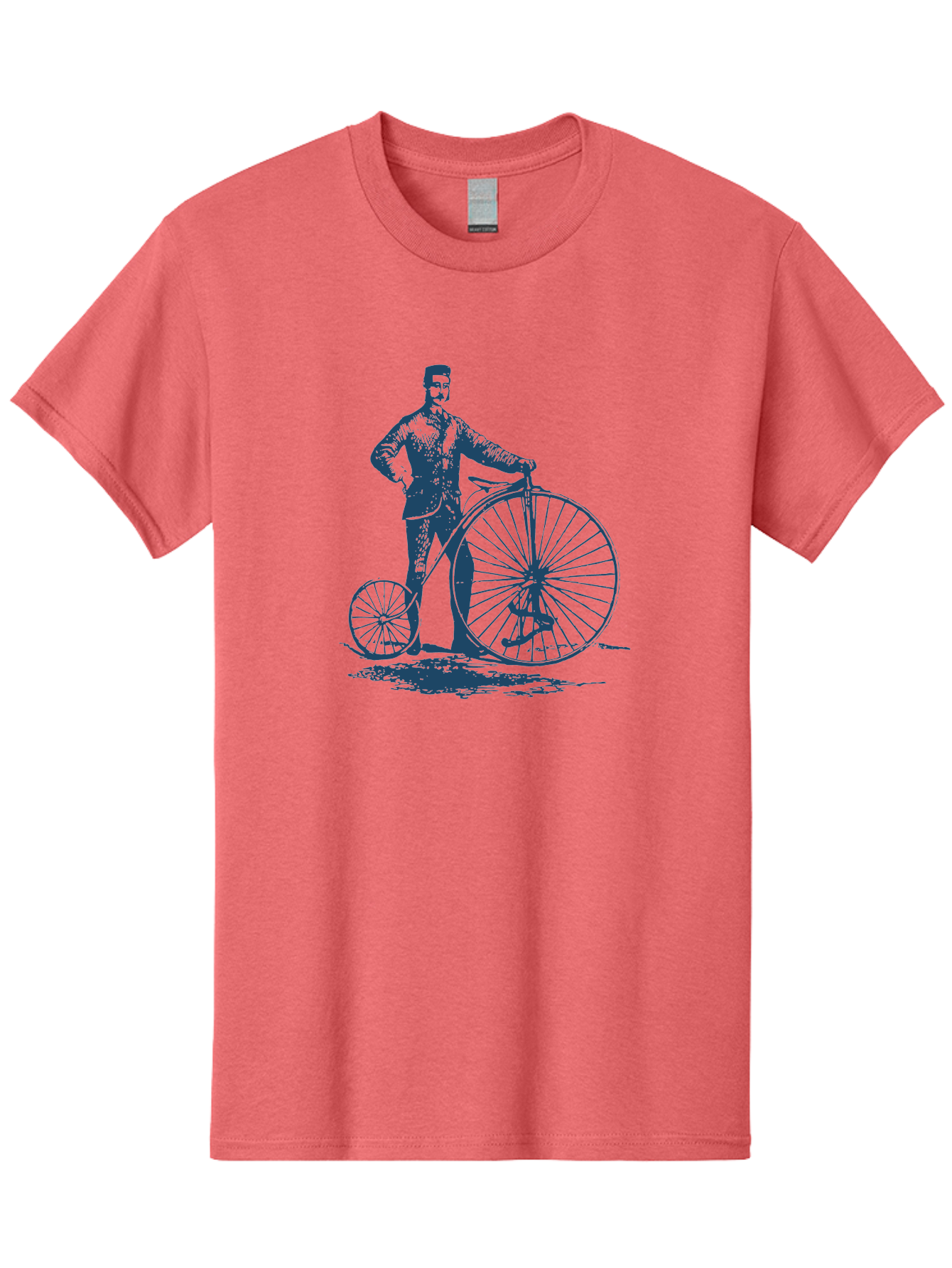 Men-With-Bike Men'S Graphic Tee, 100% Cotton, Comfortable Casual Summer Wear, Machine Washable, Vintage Bicycle, Penny Farthing Bike, Old-Fashioned Cycling, Antique Transportation, Historic Vehicle, Classic Design, Retro Style, Cycling History Aae563 21