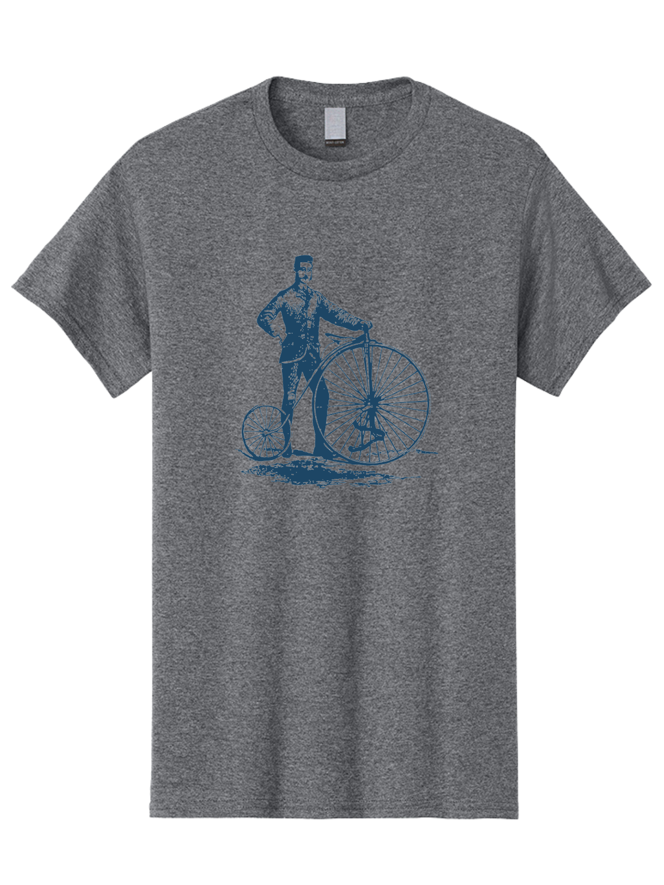 Men-With-Bike Men'S Graphic Tee, 100% Cotton, Comfortable Casual Summer Wear, Machine Washable, Vintage Bicycle, Penny Farthing Bike, Old-Fashioned Cycling, Antique Transportation, Historic Vehicle, Classic Design, Retro Style, Cycling History Aae563 13