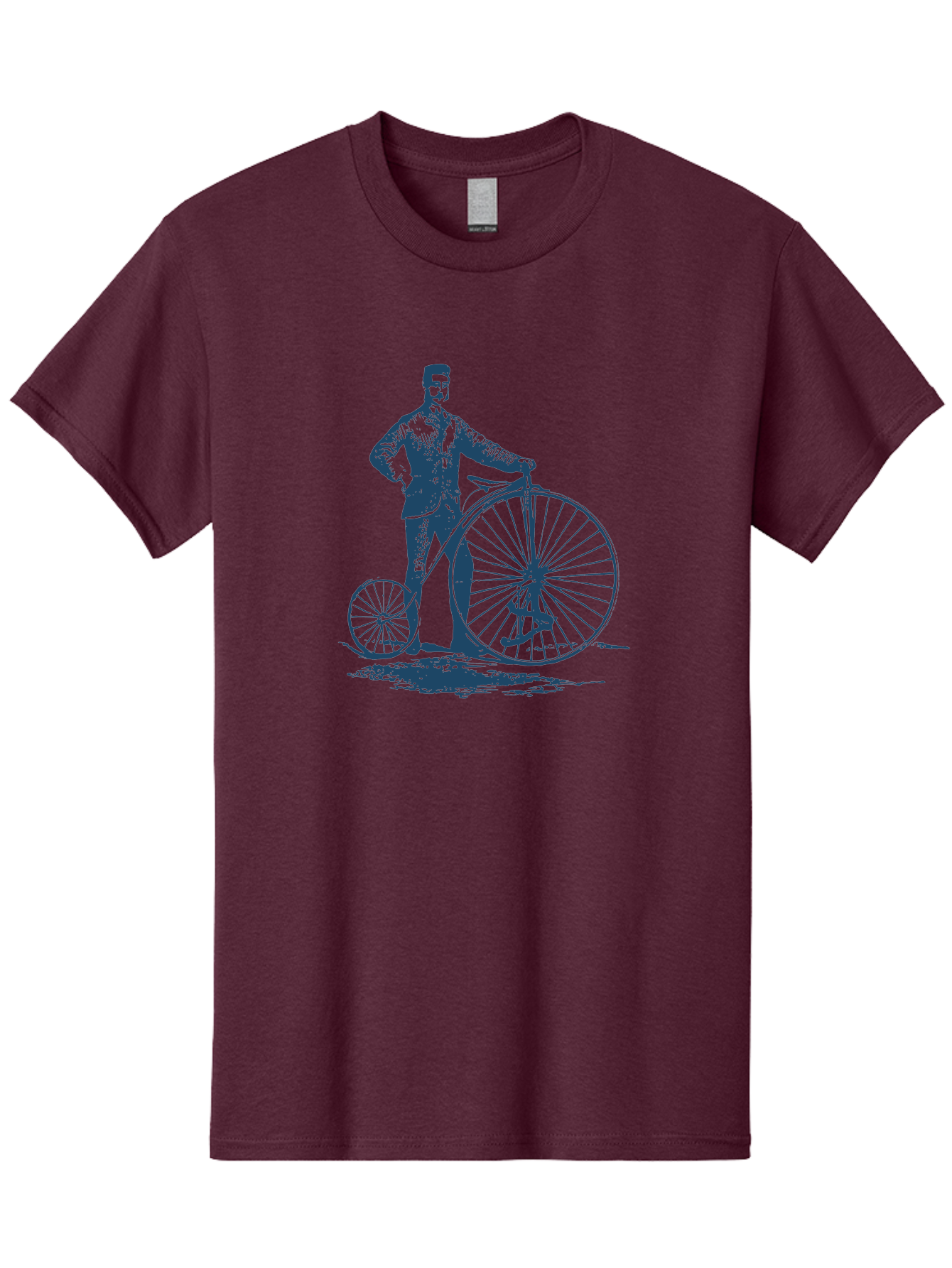Men-With-Bike Men'S Graphic Tee, 100% Cotton, Comfortable Casual Summer Wear, Machine Washable, Vintage Bicycle, Penny Farthing Bike, Old-Fashioned Cycling, Antique Transportation, Historic Vehicle, Classic Design, Retro Style, Cycling History Aae563 23