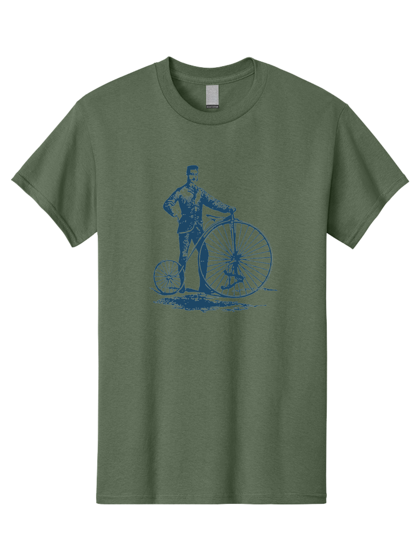 Men-With-Bike Men'S Graphic Tee, 100% Cotton, Comfortable Casual Summer Wear, Machine Washable, Vintage Bicycle, Penny Farthing Bike, Old-Fashioned Cycling, Antique Transportation, Historic Vehicle, Classic Design, Retro Style, Cycling History Aae563 17