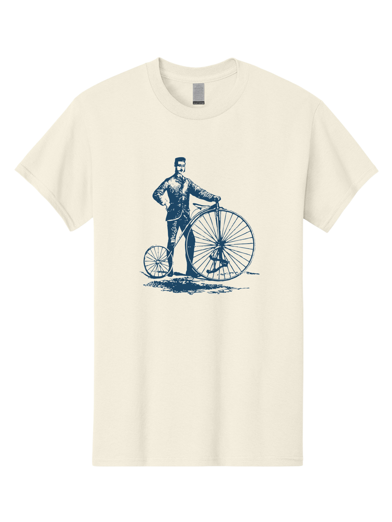 Men-With-Bike Men'S Graphic Tee, 100% Cotton, Comfortable Casual Summer Wear, Machine Washable, Vintage Bicycle, Penny Farthing Bike, Old-Fashioned Cycling, Antique Transportation, Historic Vehicle, Classic Design, Retro Style, Cycling History Aae563 19