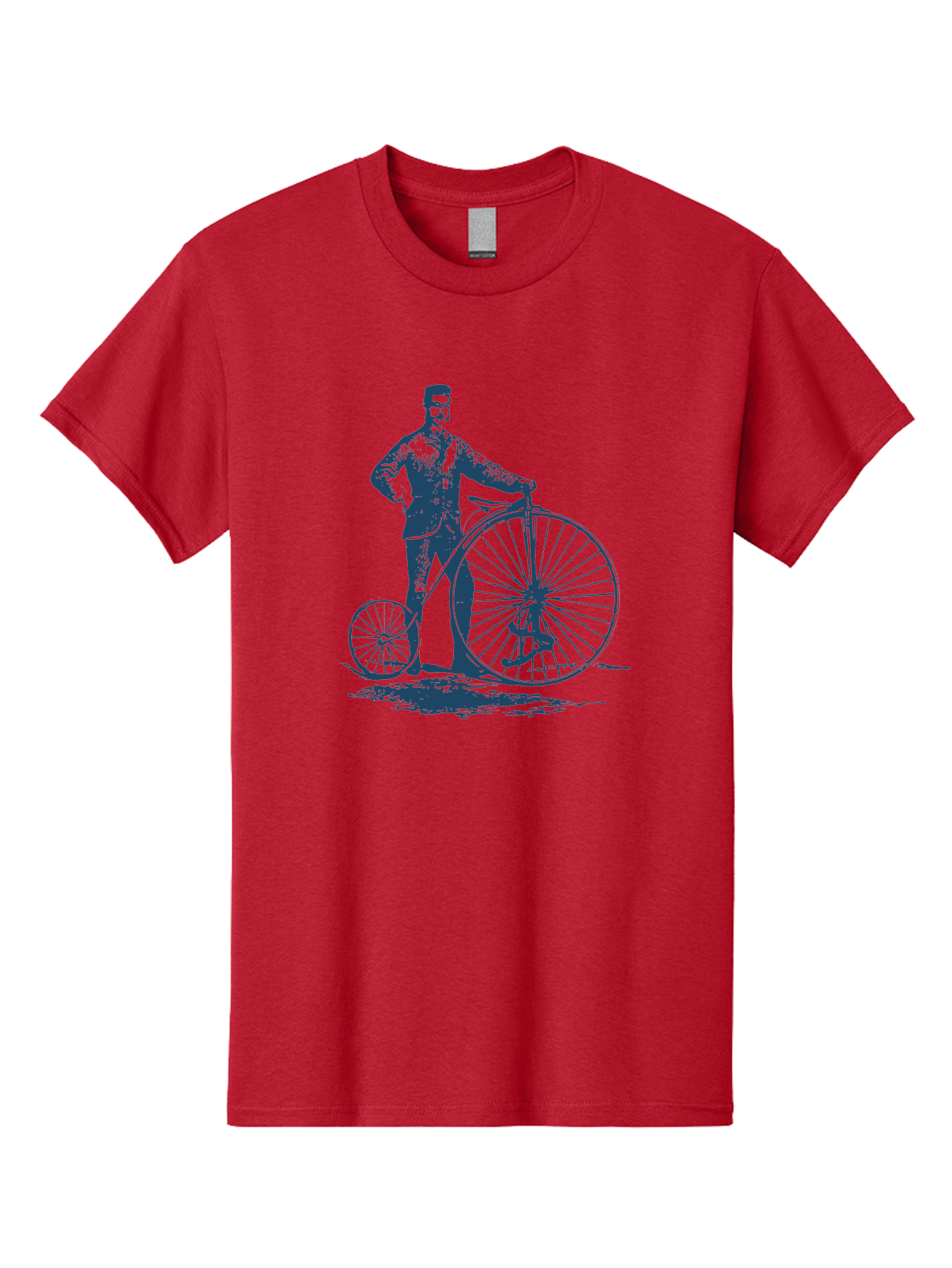 Men-With-Bike Men'S Graphic Tee, 100% Cotton, Comfortable Casual Summer Wear, Machine Washable, Vintage Bicycle, Penny Farthing Bike, Old-Fashioned Cycling, Antique Transportation, Historic Vehicle, Classic Design, Retro Style, Cycling History Aae563 27