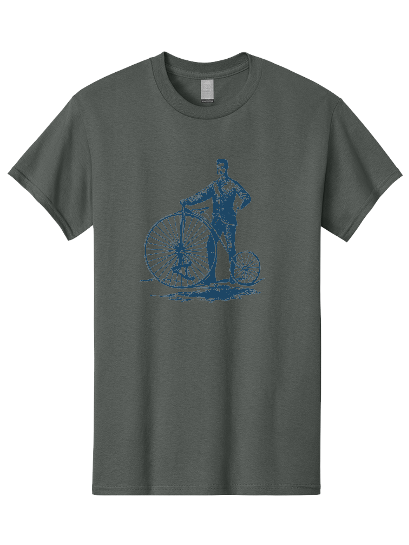 Old-Fashioned Gentleman And Bicycle 2 Men'S Graphic Tee, 100% Cotton, Comfortable Casual Summer Wear, Machine Washable, Vintage Bicycle, Penny-Farthing Bike, Antique Cycle, Classic Transport, Nostalgic Vehicle, Historical Bike, Retro Cycling Aae564 27
