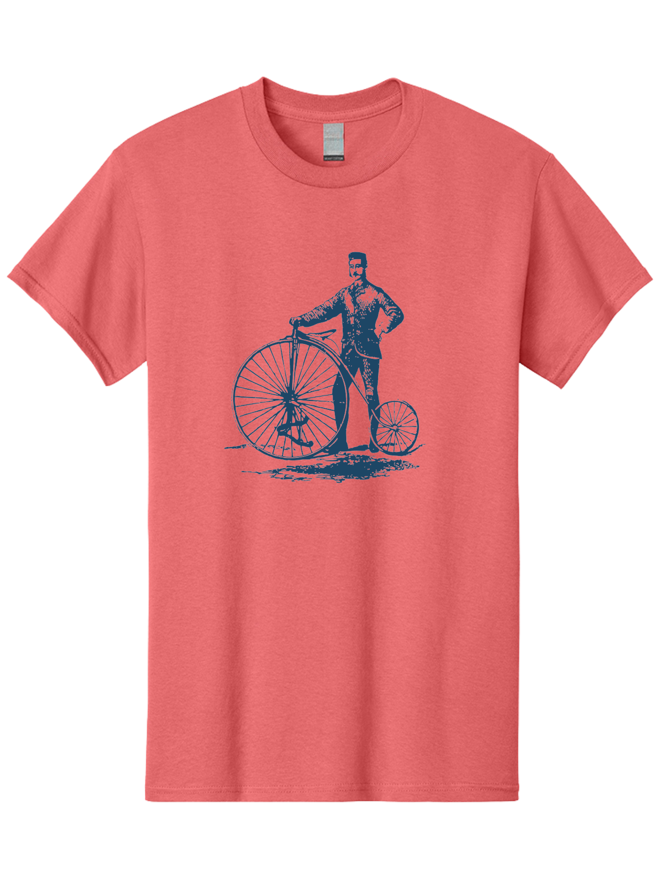 Old-Fashioned Gentleman And Bicycle 2 Men'S Graphic Tee, 100% Cotton, Comfortable Casual Summer Wear, Machine Washable, Vintage Bicycle, Penny-Farthing Bike, Antique Cycle, Classic Transport, Nostalgic Vehicle, Historical Bike, Retro Cycling Aae564 13