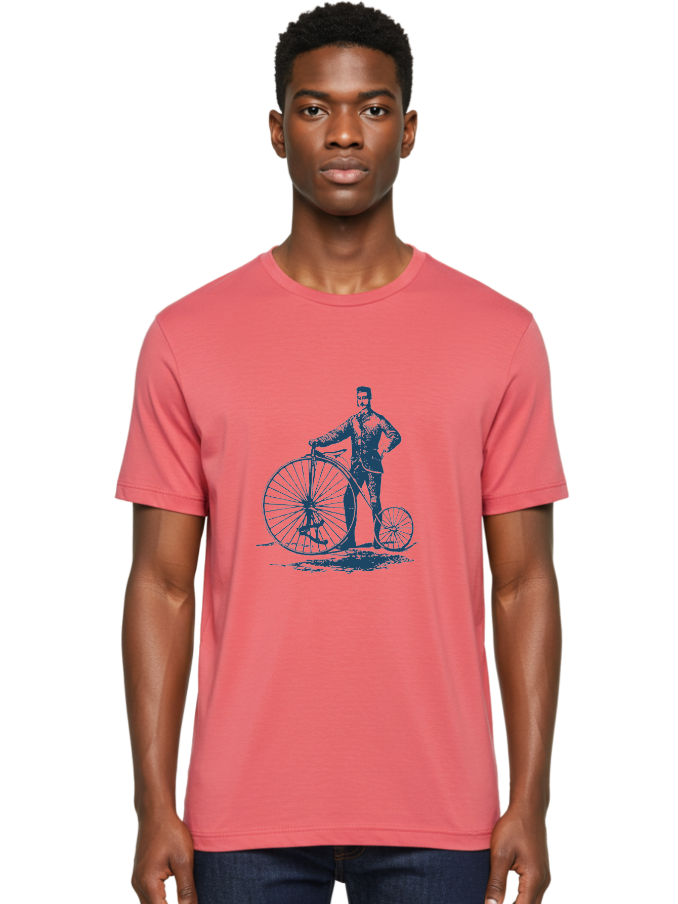 Old-Fashioned Gentleman And Bicycle 2 Men'S Graphic Tee, 100% Cotton, Comfortable Casual Summer Wear, Machine Washable, Vintage Bicycle, Penny-Farthing Bike, Antique Cycle, Classic Transport, Nostalgic Vehicle, Historical Bike, Retro Cycling Aae564 14