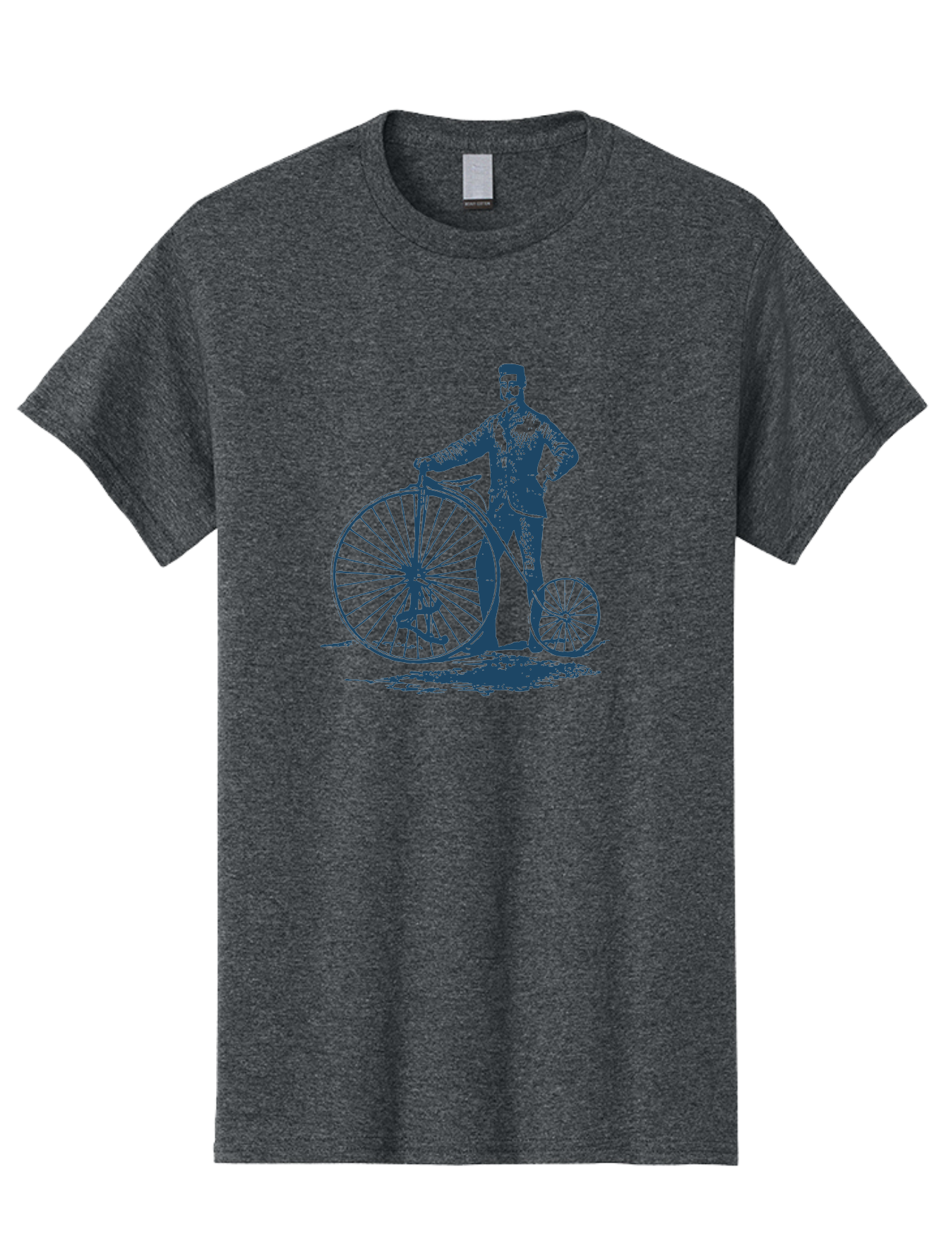 Old-Fashioned Gentleman And Bicycle 2 Men'S Graphic Tee, 100% Cotton, Comfortable Casual Summer Wear, Machine Washable, Vintage Bicycle, Penny-Farthing Bike, Antique Cycle, Classic Transport, Nostalgic Vehicle, Historical Bike, Retro Cycling Aae564 17