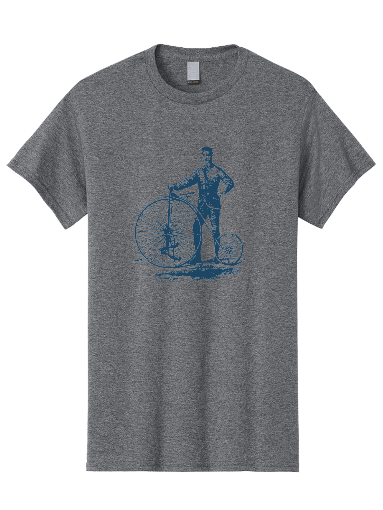 Old-Fashioned Gentleman And Bicycle 2 Men'S Graphic Tee, 100% Cotton, Comfortable Casual Summer Wear, Machine Washable, Vintage Bicycle, Penny-Farthing Bike, Antique Cycle, Classic Transport, Nostalgic Vehicle, Historical Bike, Retro Cycling Aae564 7