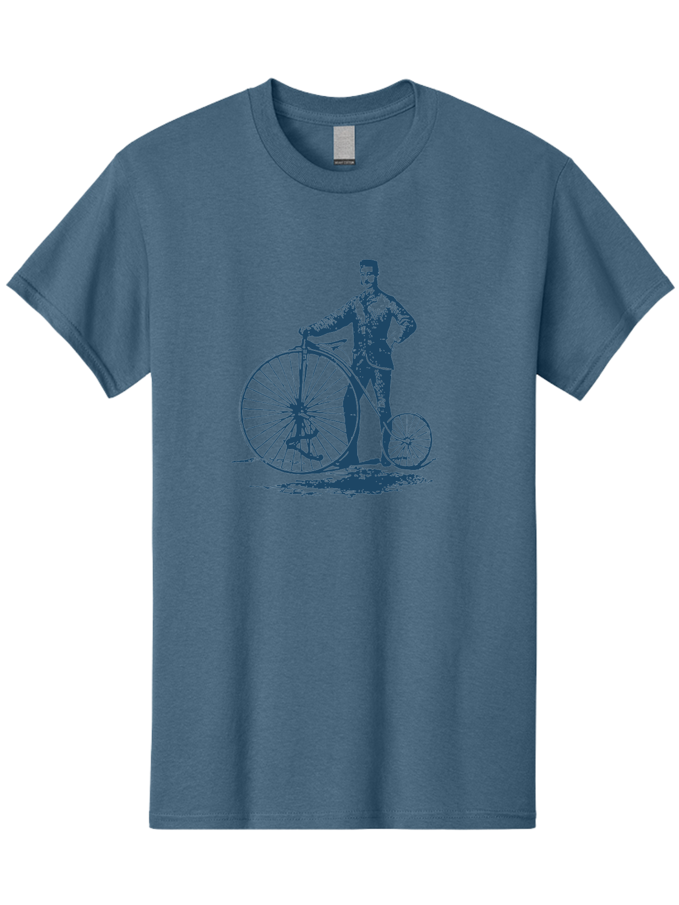 Old-Fashioned Gentleman And Bicycle 2 Men'S Graphic Tee, 100% Cotton, Comfortable Casual Summer Wear, Machine Washable, Vintage Bicycle, Penny-Farthing Bike, Antique Cycle, Classic Transport, Nostalgic Vehicle, Historical Bike, Retro Cycling Aae564 3