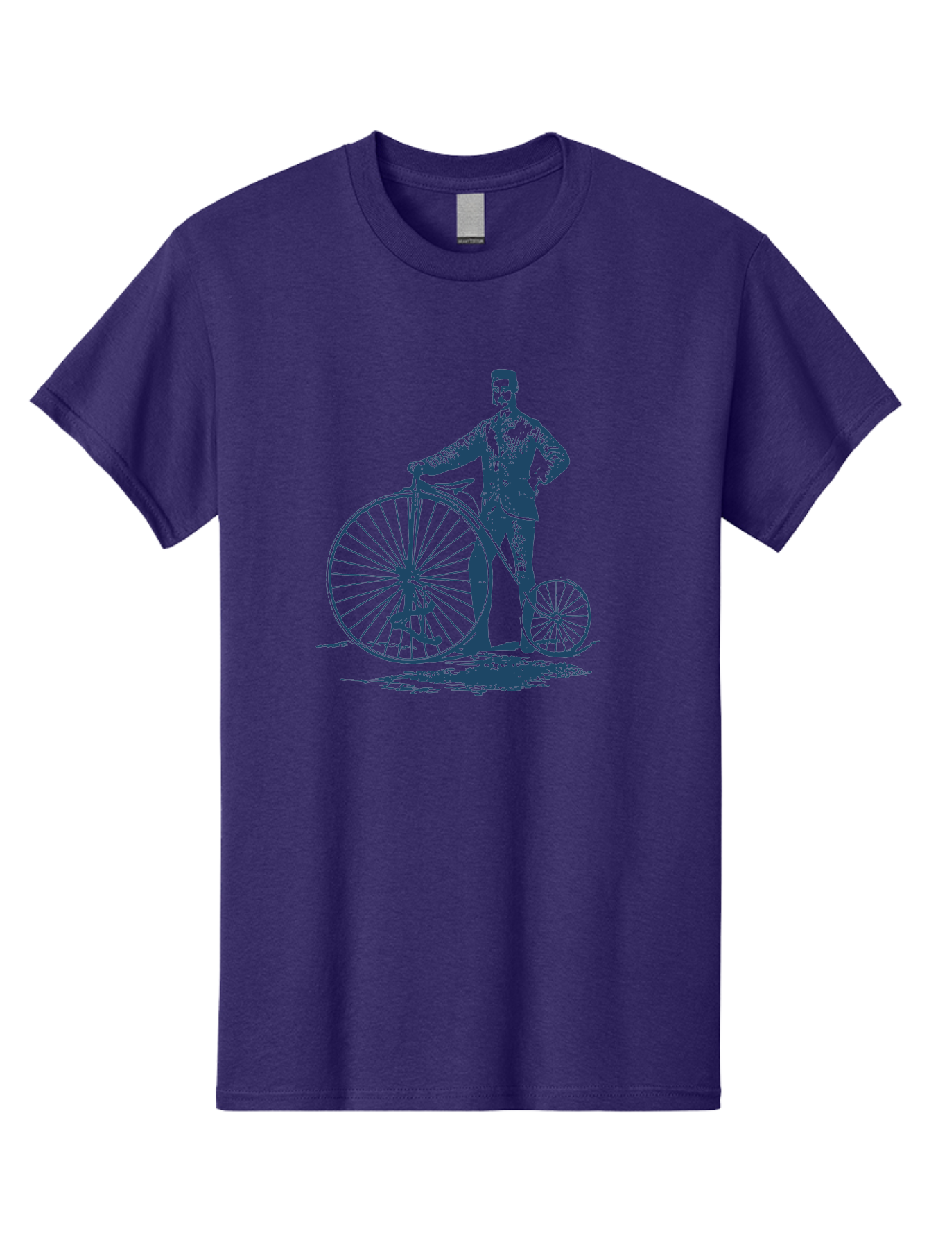 Old-Fashioned Gentleman And Bicycle 2 Men'S Graphic Tee, 100% Cotton, Comfortable Casual Summer Wear, Machine Washable, Vintage Bicycle, Penny-Farthing Bike, Antique Cycle, Classic Transport, Nostalgic Vehicle, Historical Bike, Retro Cycling Aae564 9