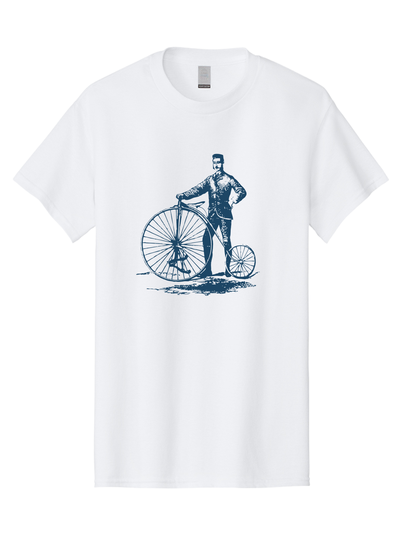 Old-Fashioned Gentleman And Bicycle 2 Men'S Graphic Tee, 100% Cotton, Comfortable Casual Summer Wear, Machine Washable, Vintage Bicycle, Penny-Farthing Bike, Antique Cycle, Classic Transport, Nostalgic Vehicle, Historical Bike, Retro Cycling Aae564 23