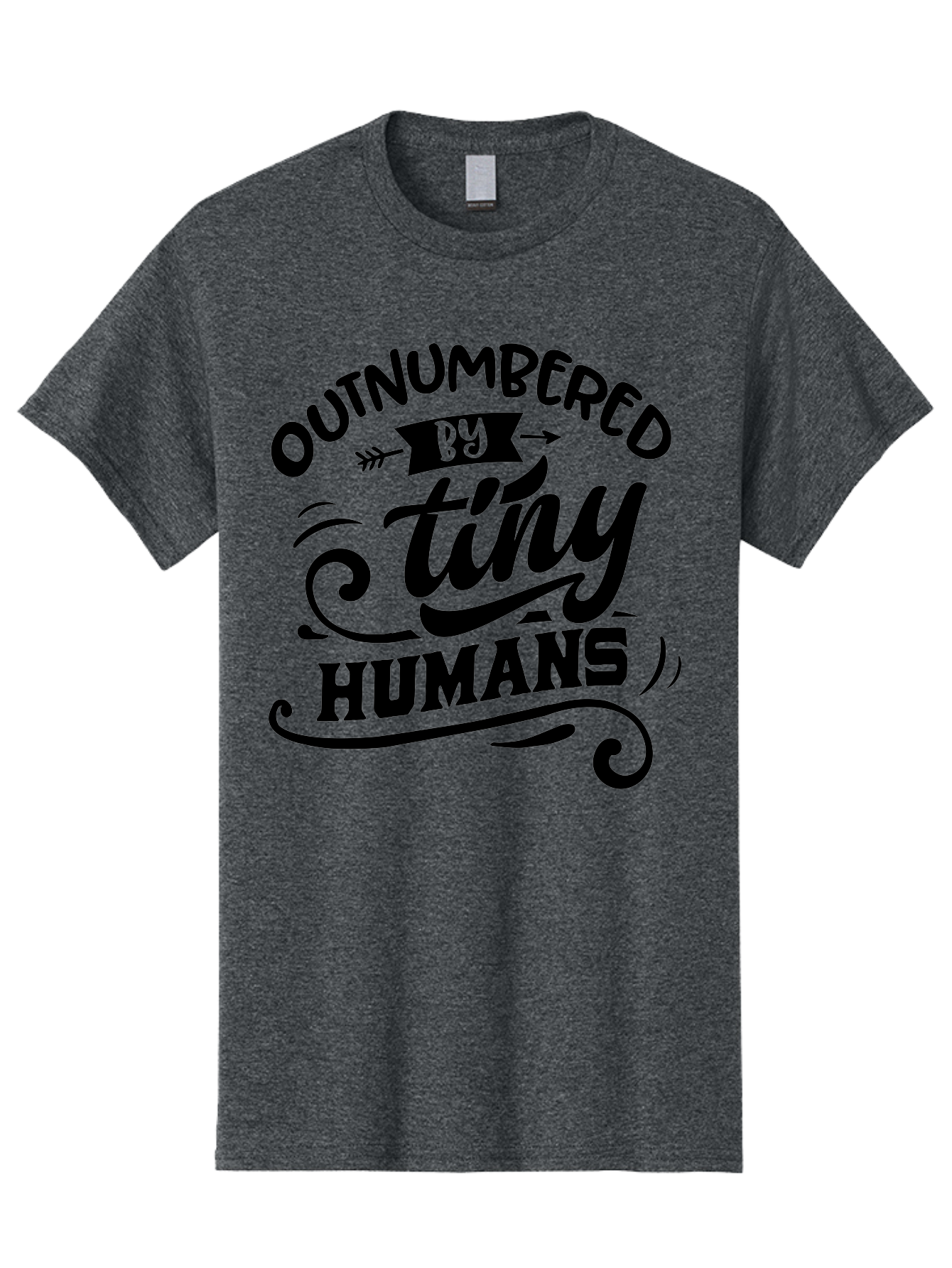 Outnumbered By Tiny Humans Men'S Graphic Tee, 100% Cotton, Comfortable Casual Summer Wear, Machine Washable, Inspirational Quote, Cute Design, Positive Message, Funny Typography, Motivational Words, Creative Expression, Quirky Art Aae572 13