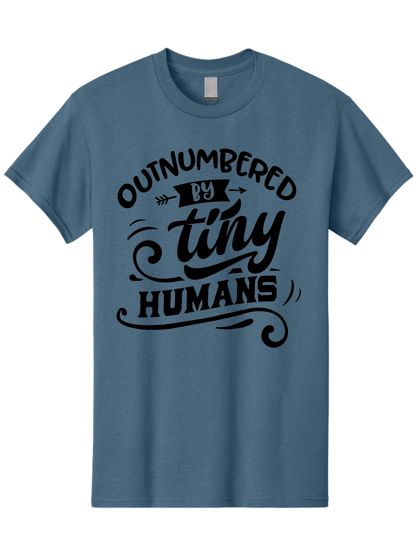 Outnumbered By Tiny Humans Men'S Graphic Tee, 100% Cotton, Comfortable Casual Summer Wear, Machine Washable, Inspirational Quote, Cute Design, Positive Message, Funny Typography, Motivational Words, Creative Expression, Quirky Art Aae572 1
