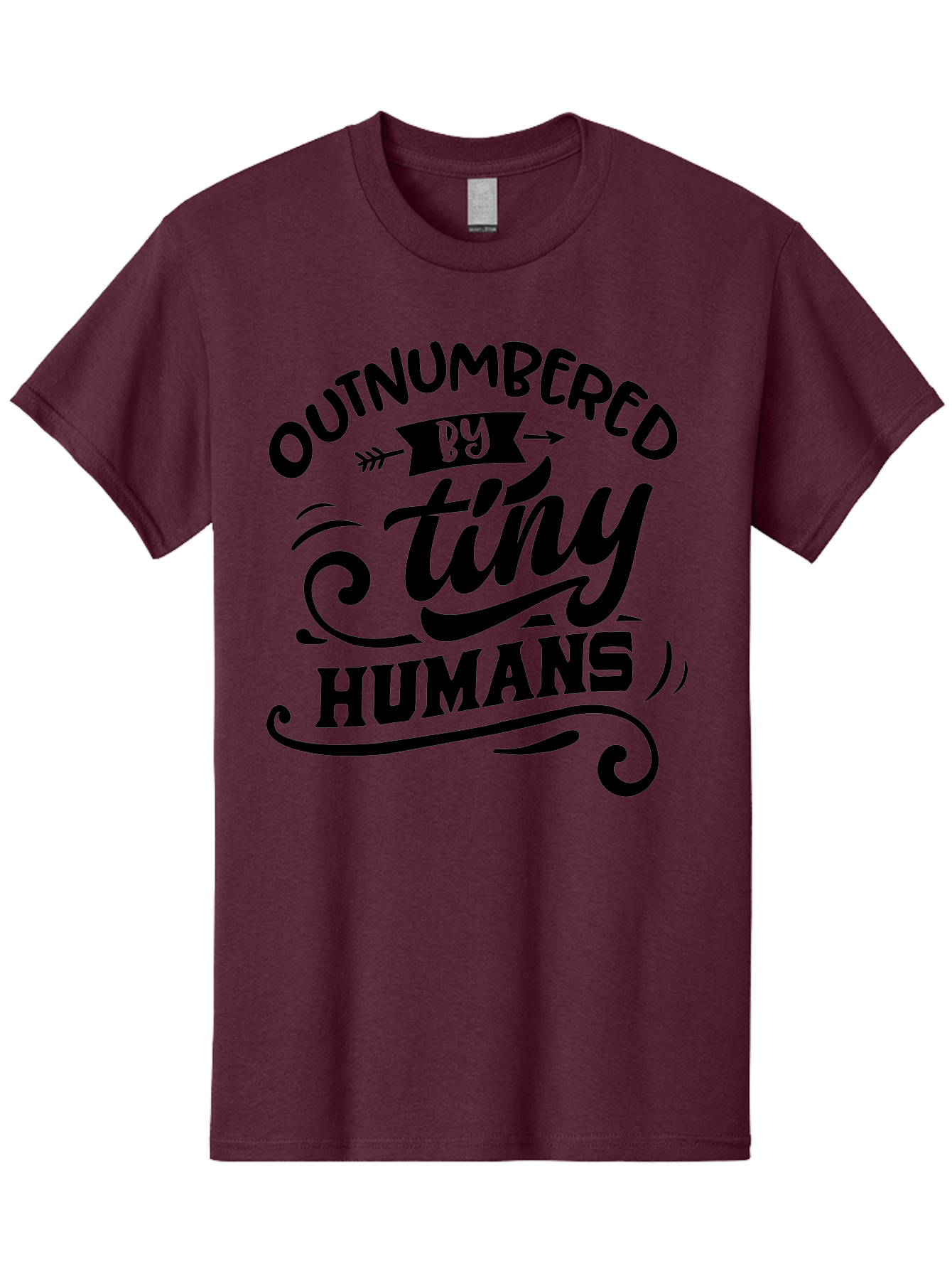 Outnumbered By Tiny Humans Men'S Graphic Tee, 100% Cotton, Comfortable Casual Summer Wear, Machine Washable, Inspirational Quote, Cute Design, Positive Message, Funny Typography, Motivational Words, Creative Expression, Quirky Art Aae572 19