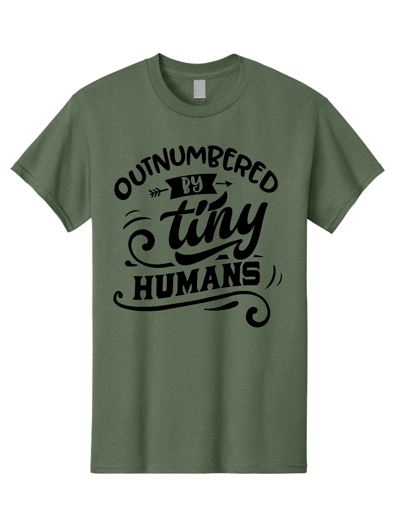 Outnumbered By Tiny Humans Men'S Graphic Tee, 100% Cotton, Comfortable Casual Summer Wear, Machine Washable, Inspirational Quote, Cute Design, Positive Message, Funny Typography, Motivational Words, Creative Expression, Quirky Art Aae572 5