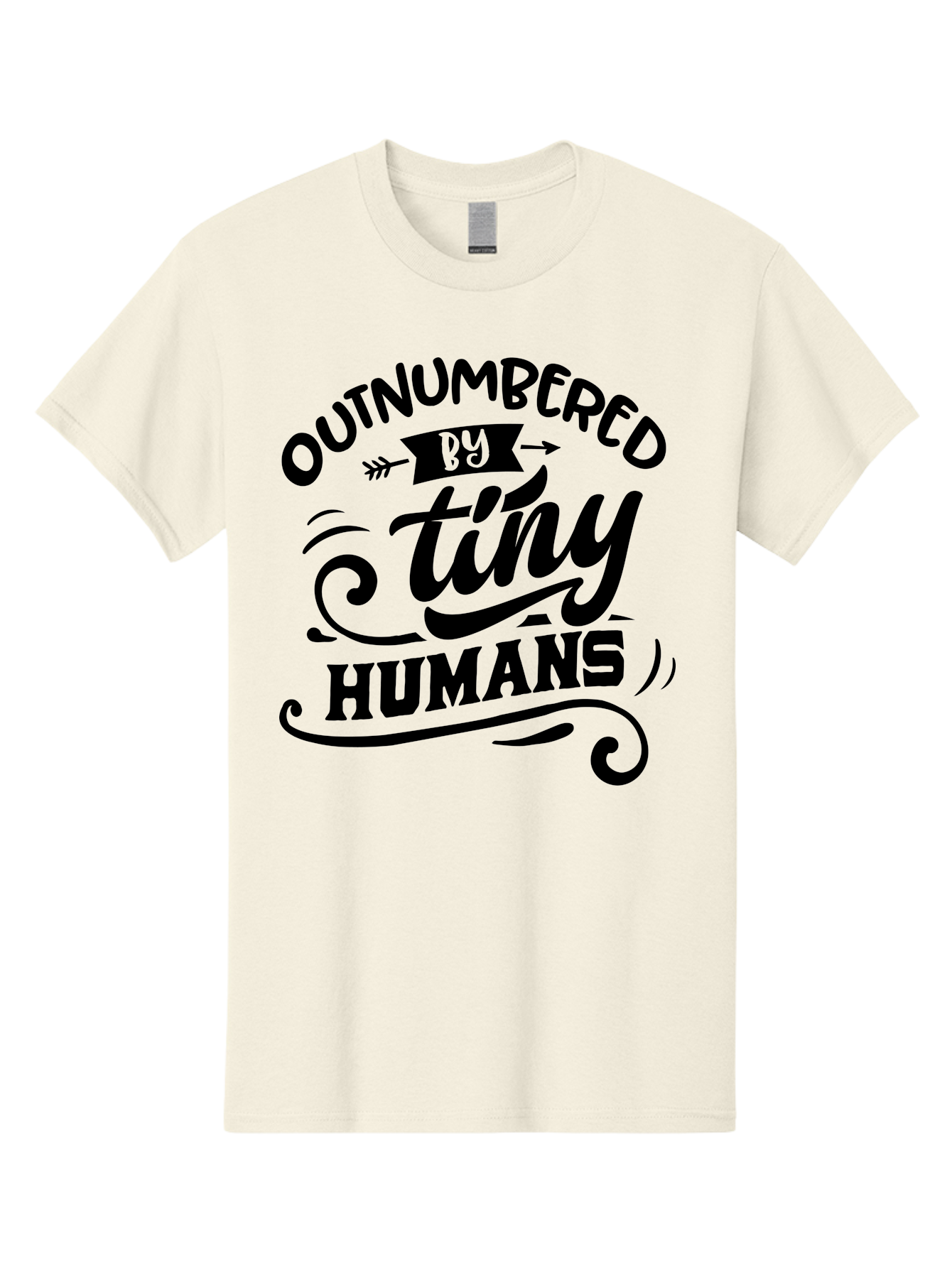 Outnumbered By Tiny Humans Men'S Graphic Tee, 100% Cotton, Comfortable Casual Summer Wear, Machine Washable, Inspirational Quote, Cute Design, Positive Message, Funny Typography, Motivational Words, Creative Expression, Quirky Art Aae572 25