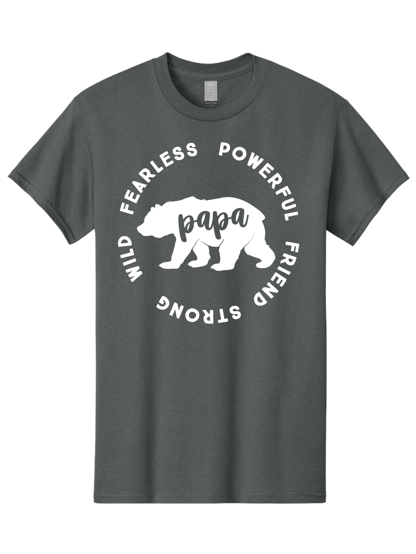 Papa Bear White Men'S Graphic Tee, 100% Cotton, Comfortable Casual Summer Wear, Machine Washable, Bear Silhouette, Papa Bear, Fearless, Powerful, Friendly Bear, Wild And Strong, Father'S Day Gift, Motivational Quote, Bear Design, Aae574 12