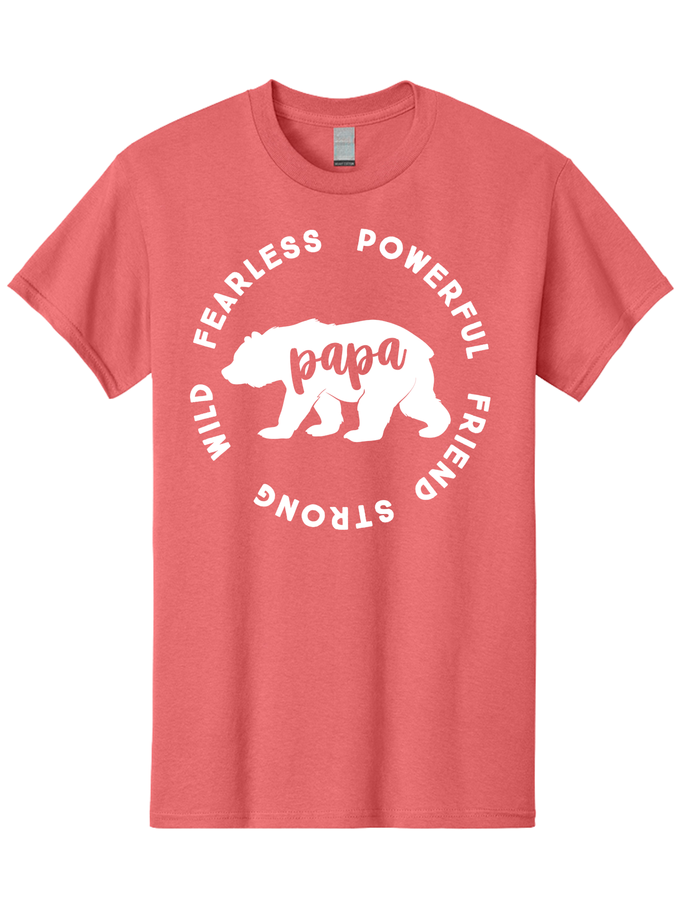 Papa Bear White Men'S Graphic Tee, 100% Cotton, Comfortable Casual Summer Wear, Machine Washable, Bear Silhouette, Papa Bear, Fearless, Powerful, Friendly Bear, Wild And Strong, Father'S Day Gift, Motivational Quote, Bear Design, Aae574 4