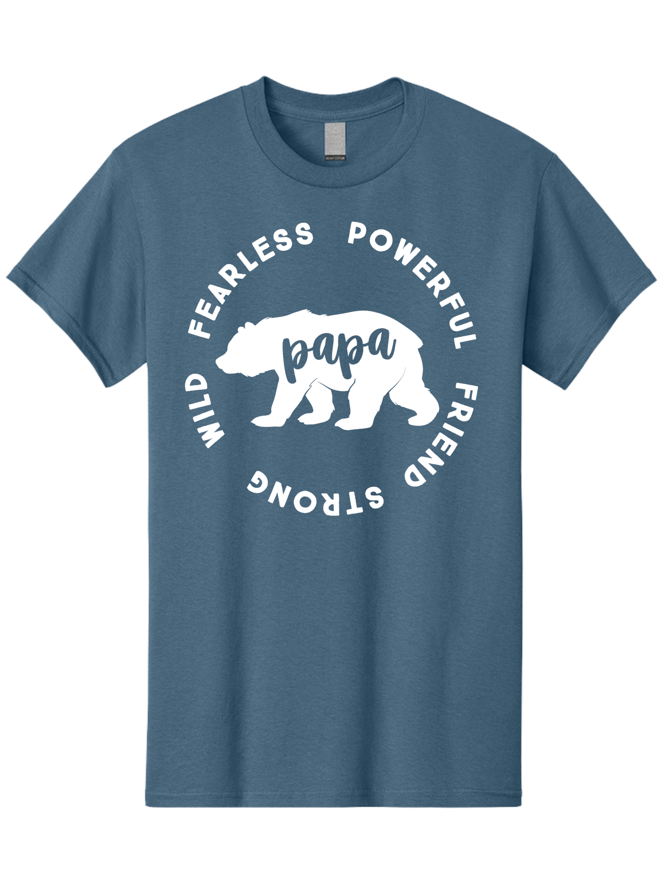 Papa Bear White Men'S Graphic Tee, 100% Cotton, Comfortable Casual Summer Wear, Machine Washable, Bear Silhouette, Papa Bear, Fearless, Powerful, Friendly Bear, Wild And Strong, Father'S Day Gift, Motivational Quote, Bear Design, Aae574 8