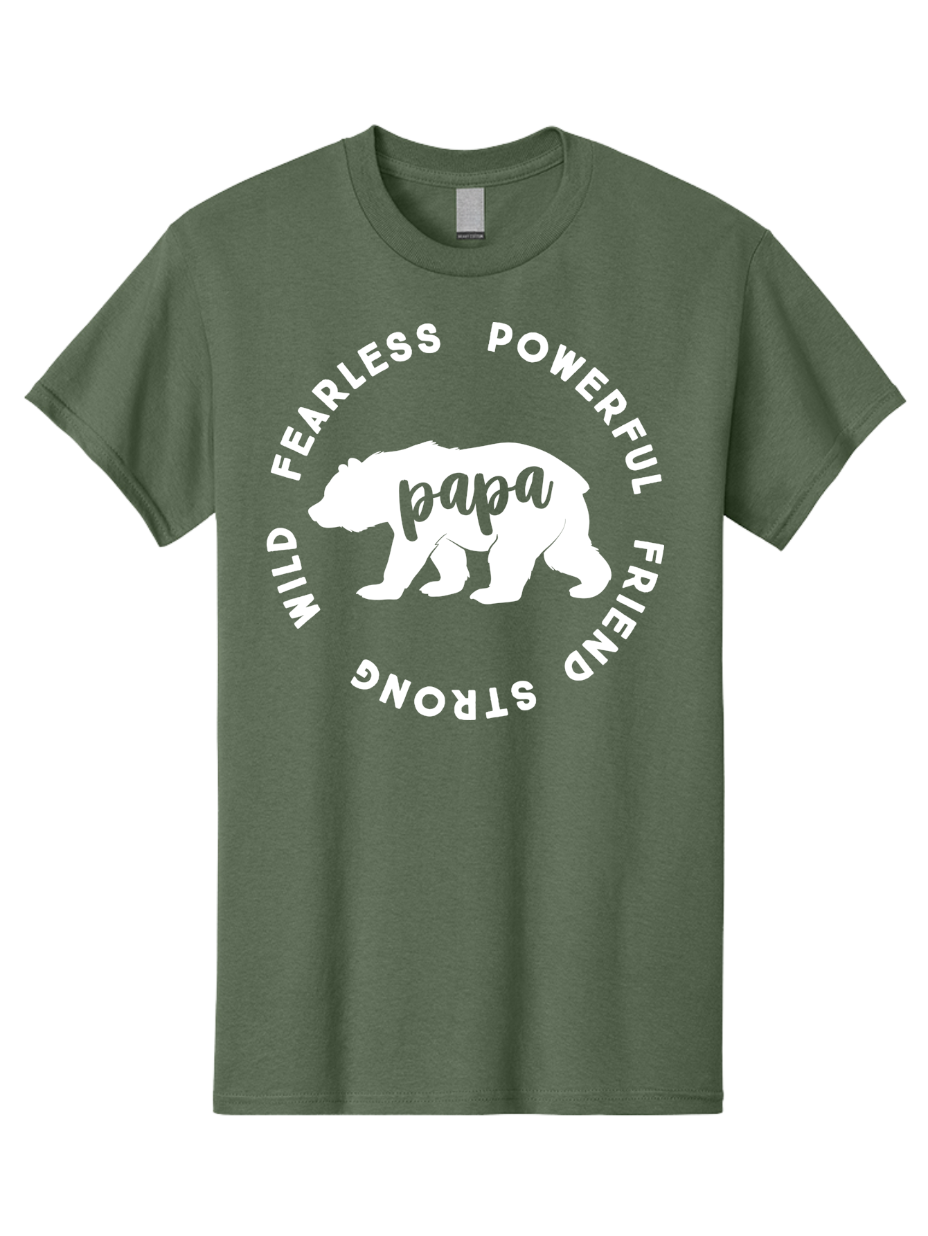 Papa Bear White Men'S Graphic Tee, 100% Cotton, Comfortable Casual Summer Wear, Machine Washable, Bear Silhouette, Papa Bear, Fearless, Powerful, Friendly Bear, Wild And Strong, Father'S Day Gift, Motivational Quote, Bear Design, Aae574 6