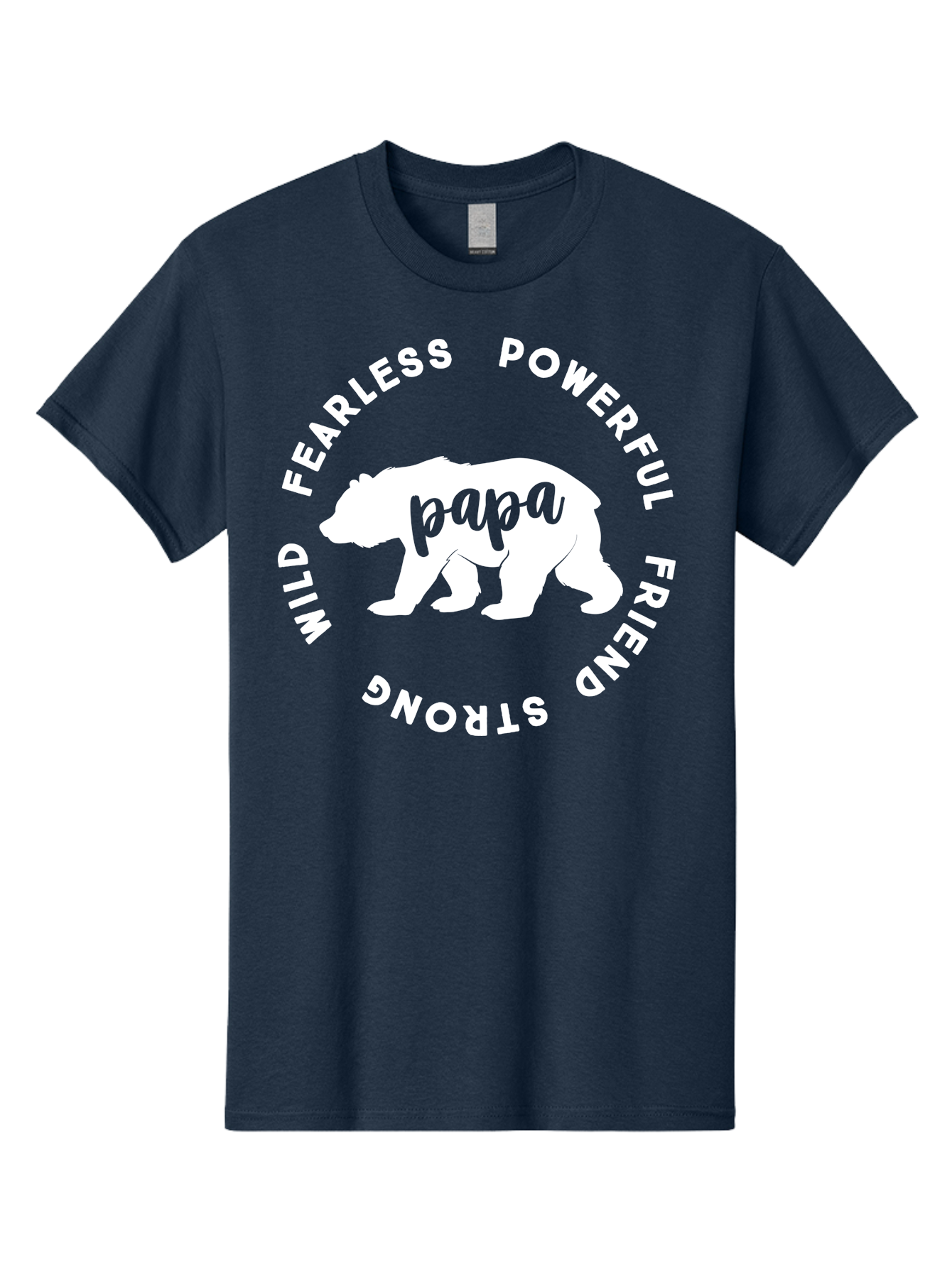 Papa Bear White Men'S Graphic Tee, 100% Cotton, Comfortable Casual Summer Wear, Machine Washable, Bear Silhouette, Papa Bear, Fearless, Powerful, Friendly Bear, Wild And Strong, Father'S Day Gift, Motivational Quote, Bear Design, Aae574 11
