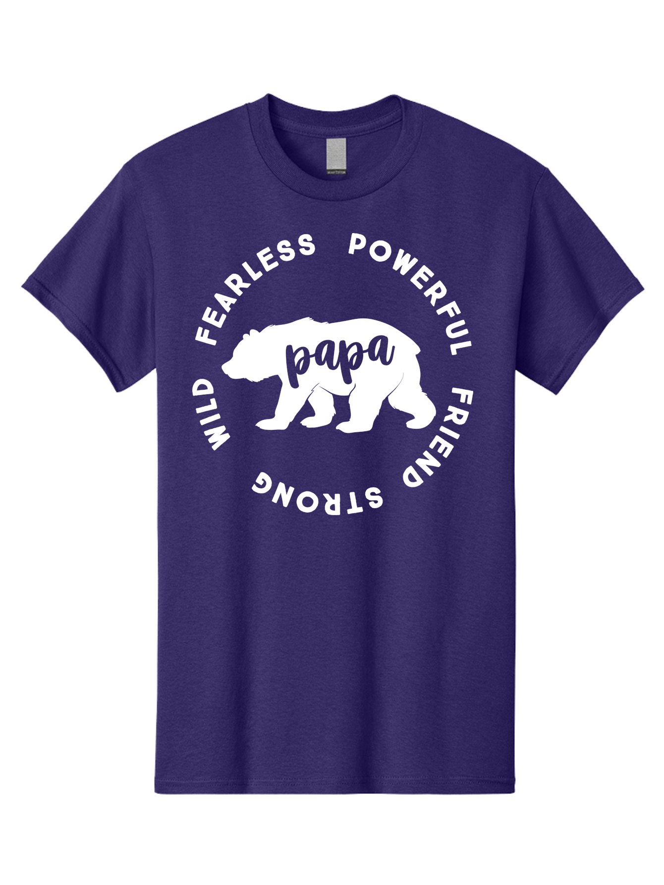 Papa Bear White Men'S Graphic Tee, 100% Cotton, Comfortable Casual Summer Wear, Machine Washable, Bear Silhouette, Papa Bear, Fearless, Powerful, Friendly Bear, Wild And Strong, Father'S Day Gift, Motivational Quote, Bear Design, Aae574 15