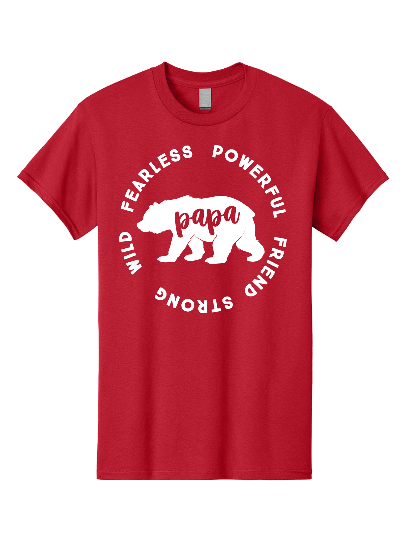 Papa Bear White Men'S Graphic Tee, 100% Cotton, Comfortable Casual Summer Wear, Machine Washable, Bear Silhouette, Papa Bear, Fearless, Powerful, Friendly Bear, Wild And Strong, Father'S Day Gift, Motivational Quote, Bear Design, Aae574 9