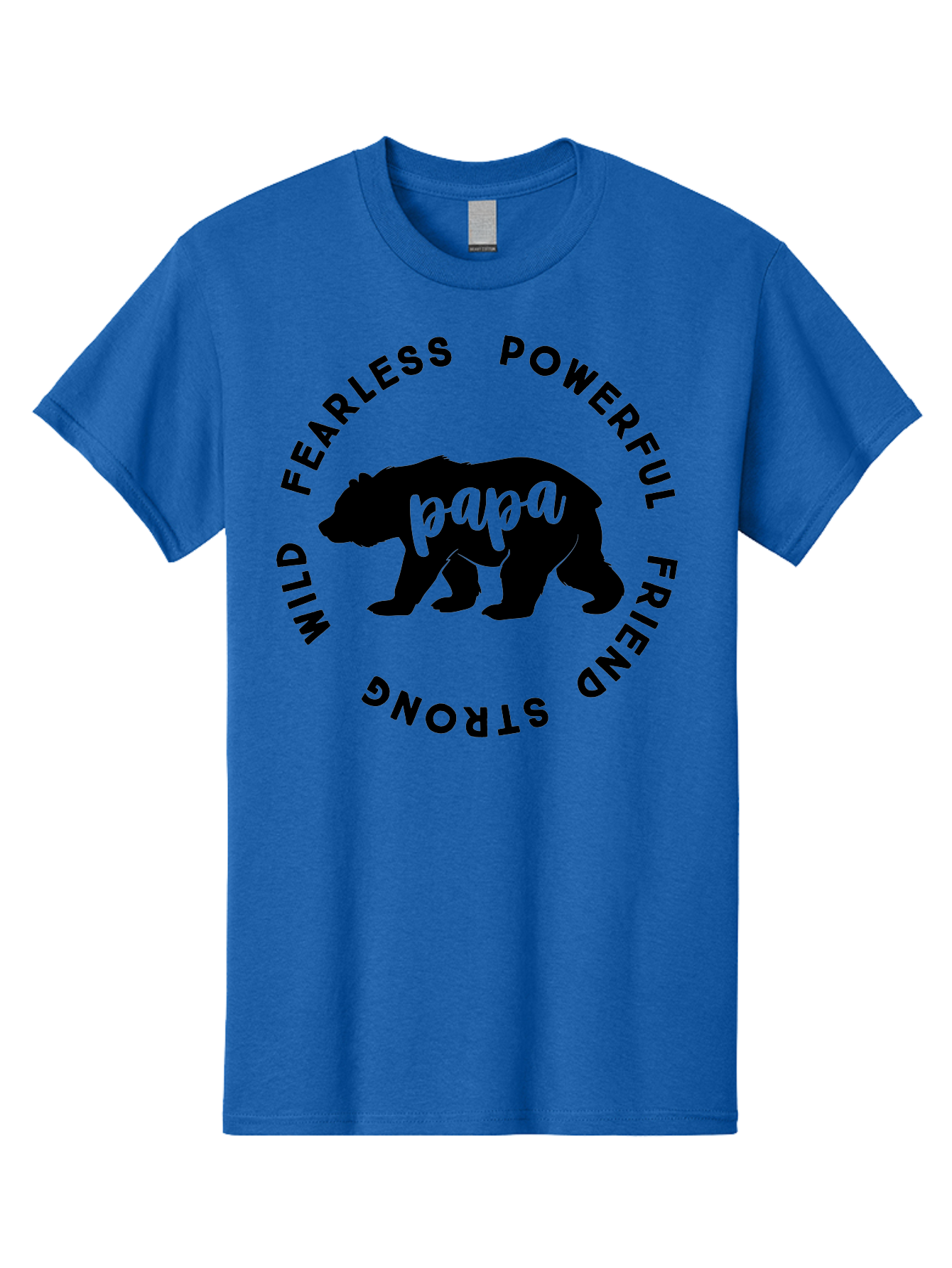 Papa Bear Men'S Graphic Tee, 100% Cotton, Comfortable Casual Summer Wear, Machine Washable, Bear Silhouette, Papa Bear, Wild Bear, Powerful Bear, Fearless Bear, Strong Friend, Fatherly Love, Bear Graphics, Personalized Gift, Father'S Day Ideas Aae575 21