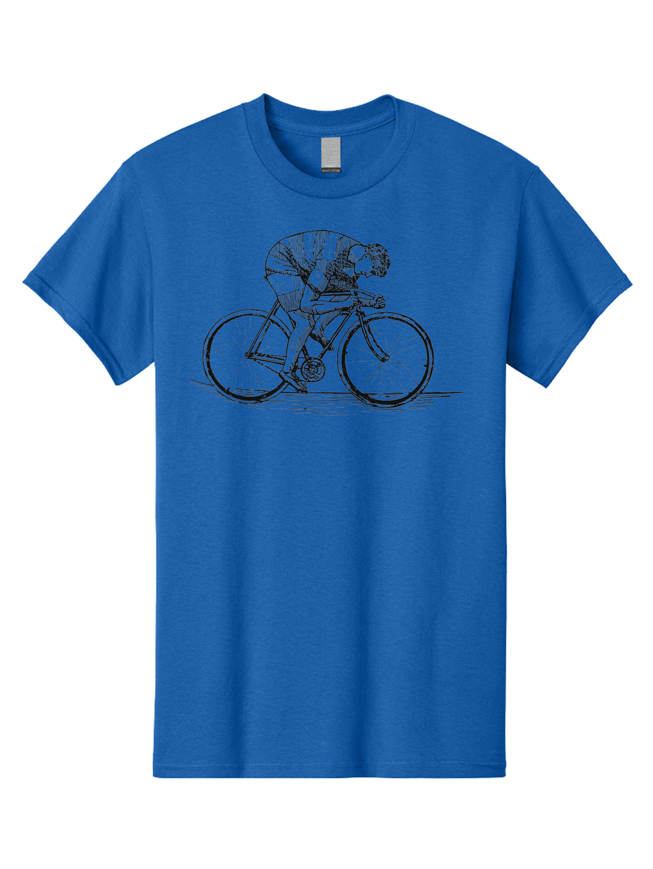 Pedal To Glory Men'S Graphic Tee, 100% Cotton, Comfortable Casual Summer Wear, Machine Washable, Cyclist In Action, Cycling Enthusiast, Road Bike, Athletic Pose, Dynamic Movement, Fitness Activity, Sports Illustration, Vintage Style Aae579 5