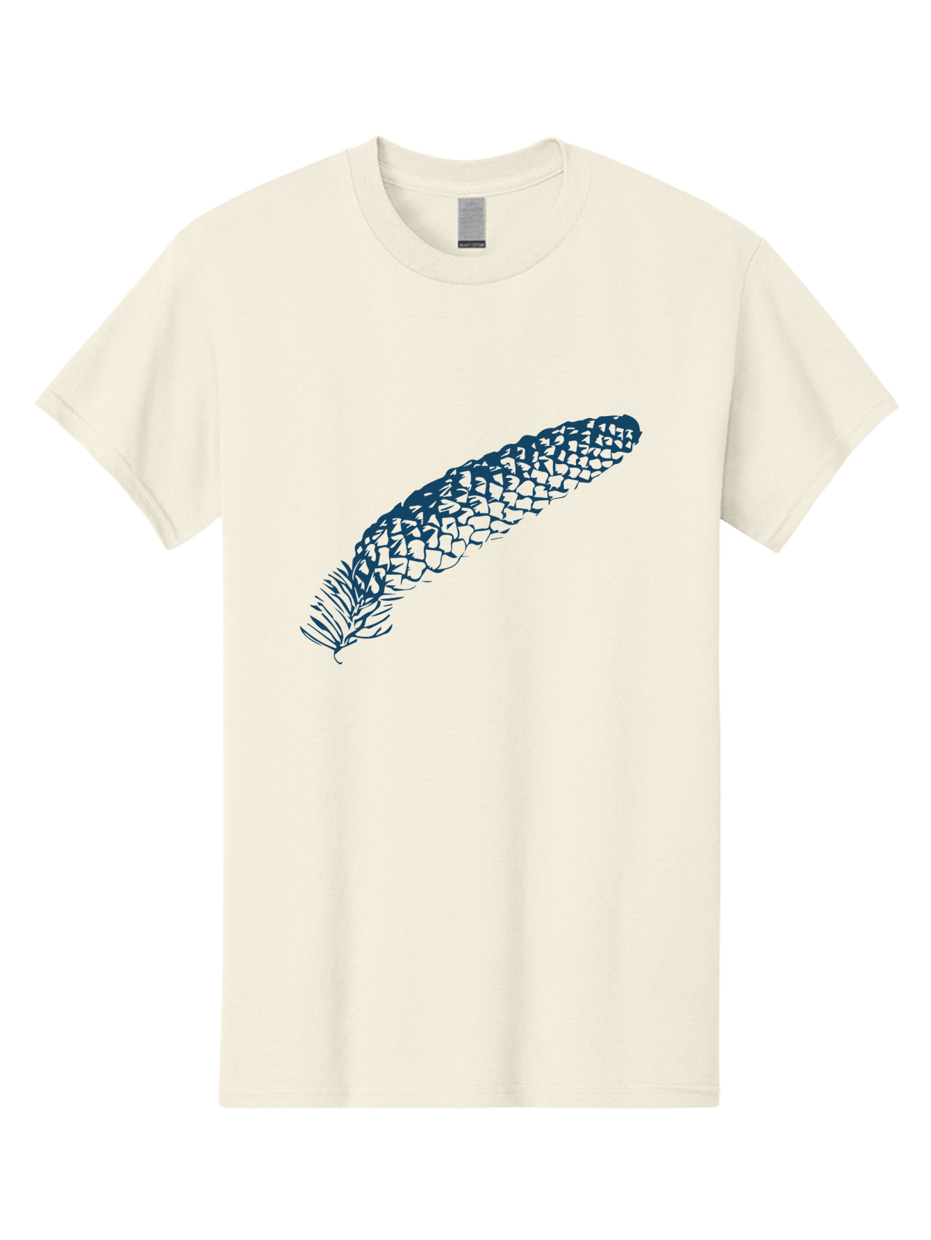 Pinecone Men'S Graphic Tee, 100% Cotton, Comfortable Casual Summer Wear, Machine Washable, Blue Feather Illustration, Intricate Scale Pattern, Bird Symbolism, Nature-Inspired Art, Abstract Design, Feather Texture, Artistic Expression, Aae581 5