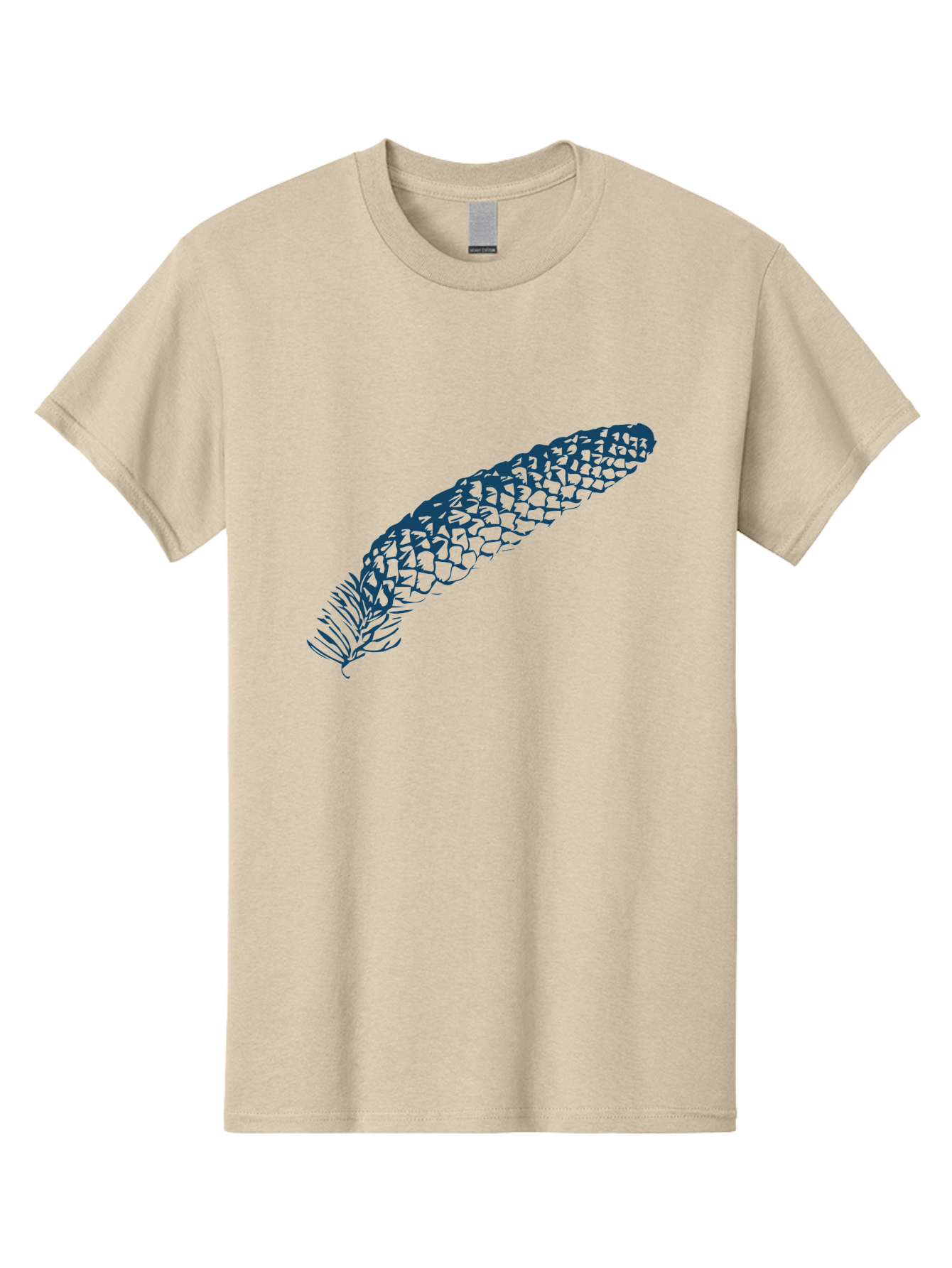 Pinecone Men'S Graphic Tee, 100% Cotton, Comfortable Casual Summer Wear, Machine Washable, Blue Feather Illustration, Intricate Scale Pattern, Bird Symbolism, Nature-Inspired Art, Abstract Design, Feather Texture, Artistic Expression, Aae581 9