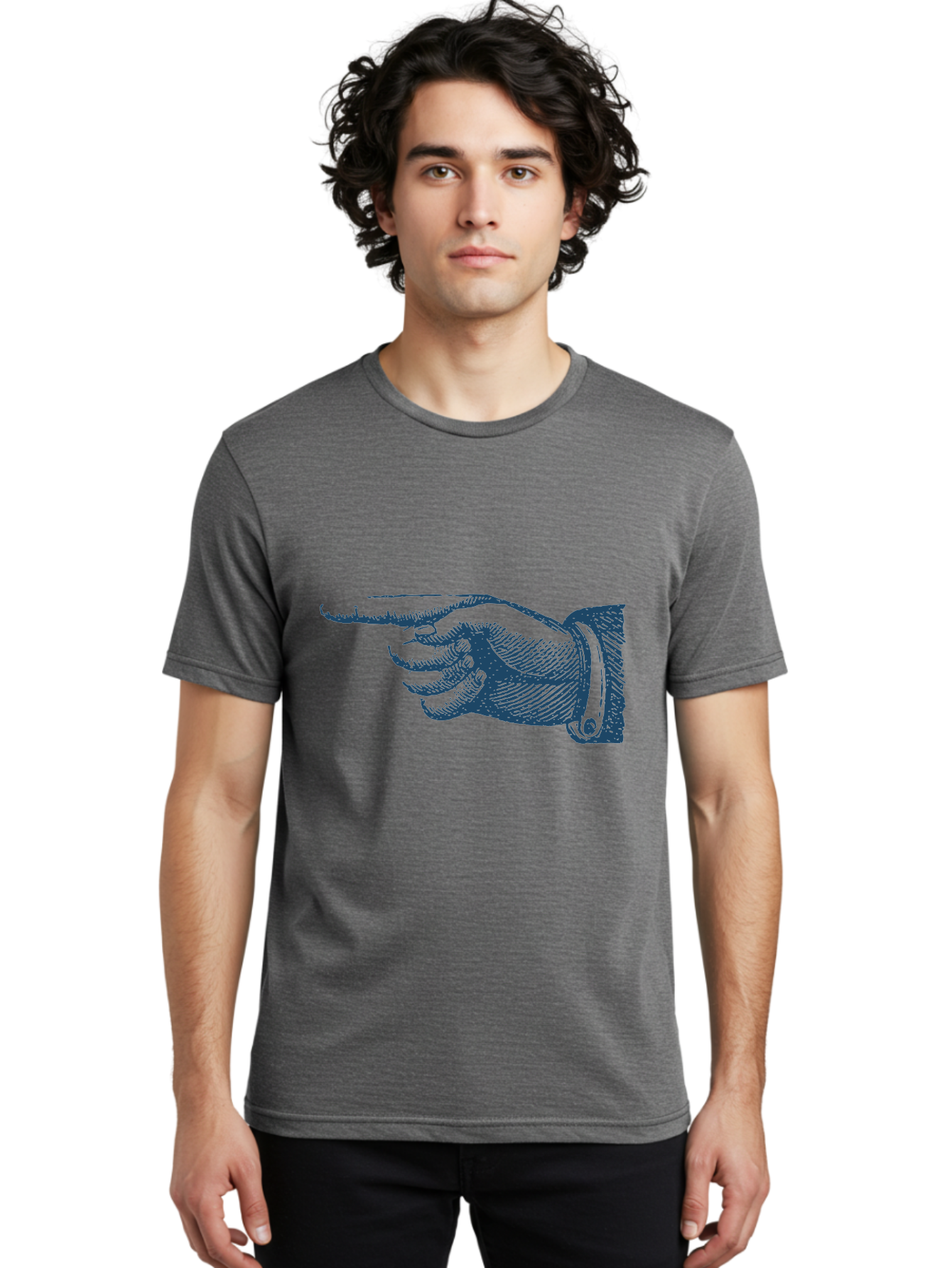 Pointing Finger 2 Men'S Graphic Tee, 100% Cotton, Comfortable Casual Summer Wear, Machine Washable, Hand Pointing, Index Finger Extended, Vintage Illustration, Pointing Gesture, Illustration Art, Classic Design, Direction Indicator, Aae585 12