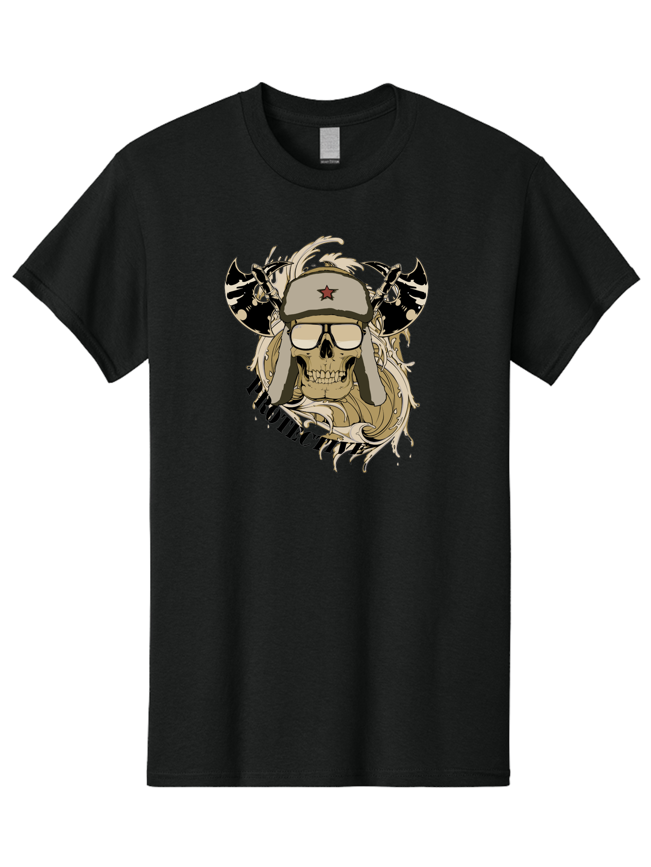 Proactive War Skull Men'S Graphic Tee, 100% Cotton, Comfortable Casual Summer Wear, Machine Washable, Skull Wearing Sunglasses, Futuristic Illustration, Fantasy Art, Edgy Design, Skull Art, Grunge Style, Punk Rock Aesthetic, Rebellious Vibe Aae588 27