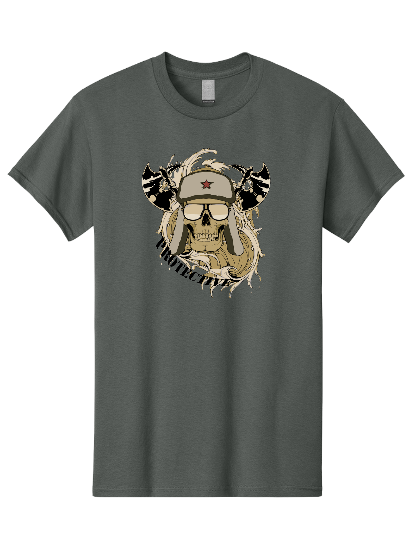 Proactive War Skull Men'S Graphic Tee, 100% Cotton, Comfortable Casual Summer Wear, Machine Washable, Skull Wearing Sunglasses, Futuristic Illustration, Fantasy Art, Edgy Design, Skull Art, Grunge Style, Punk Rock Aesthetic, Rebellious Vibe Aae588 5
