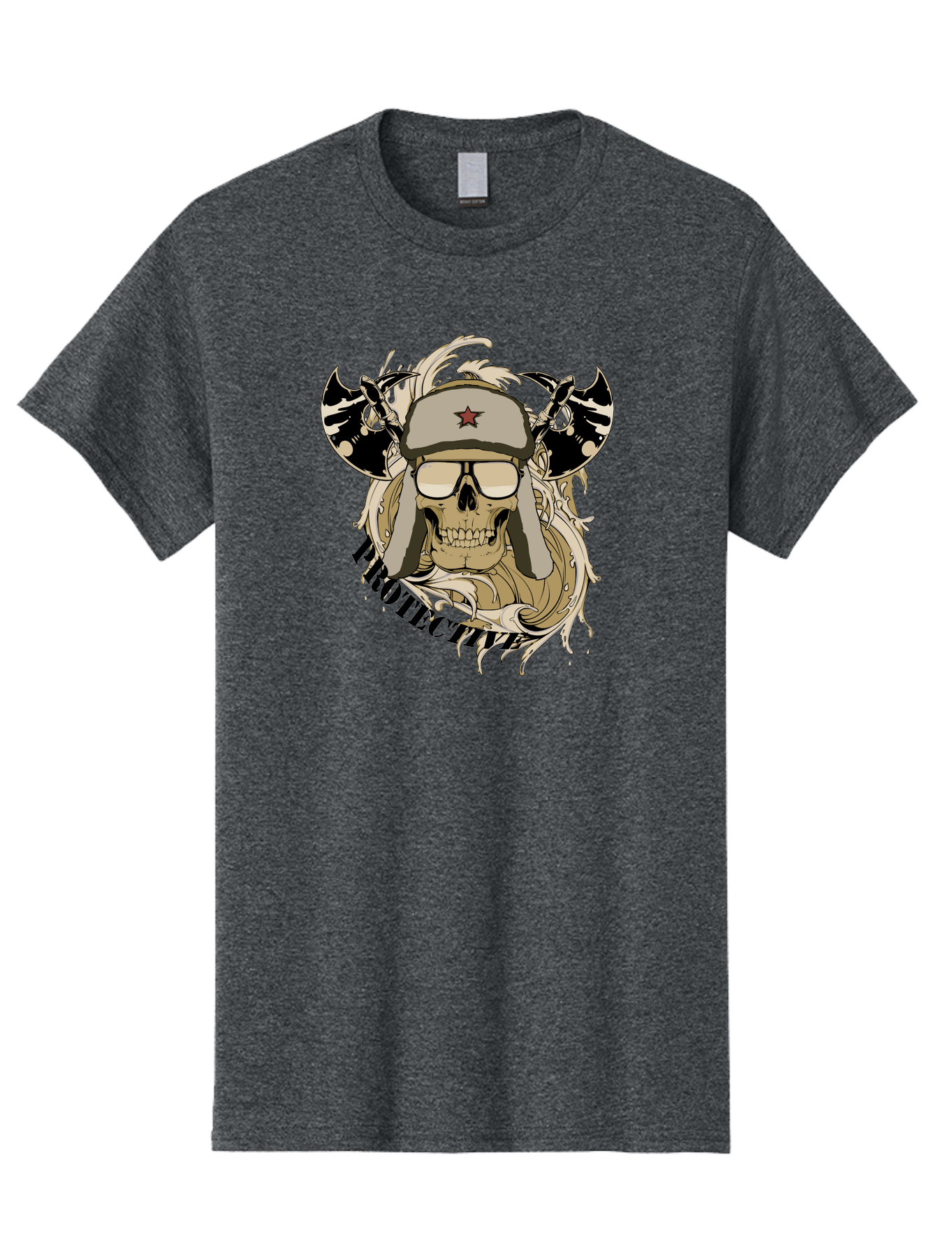 Proactive War Skull Men'S Graphic Tee, 100% Cotton, Comfortable Casual Summer Wear, Machine Washable, Skull Wearing Sunglasses, Futuristic Illustration, Fantasy Art, Edgy Design, Skull Art, Grunge Style, Punk Rock Aesthetic, Rebellious Vibe Aae588 19
