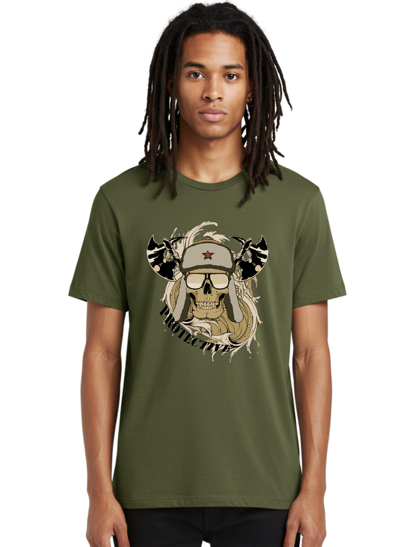 Proactive War Skull Men'S Graphic Tee, 100% Cotton, Comfortable Casual Summer Wear, Machine Washable, Skull Wearing Sunglasses, Futuristic Illustration, Fantasy Art, Edgy Design, Skull Art, Grunge Style, Punk Rock Aesthetic, Rebellious Vibe Aae588 12