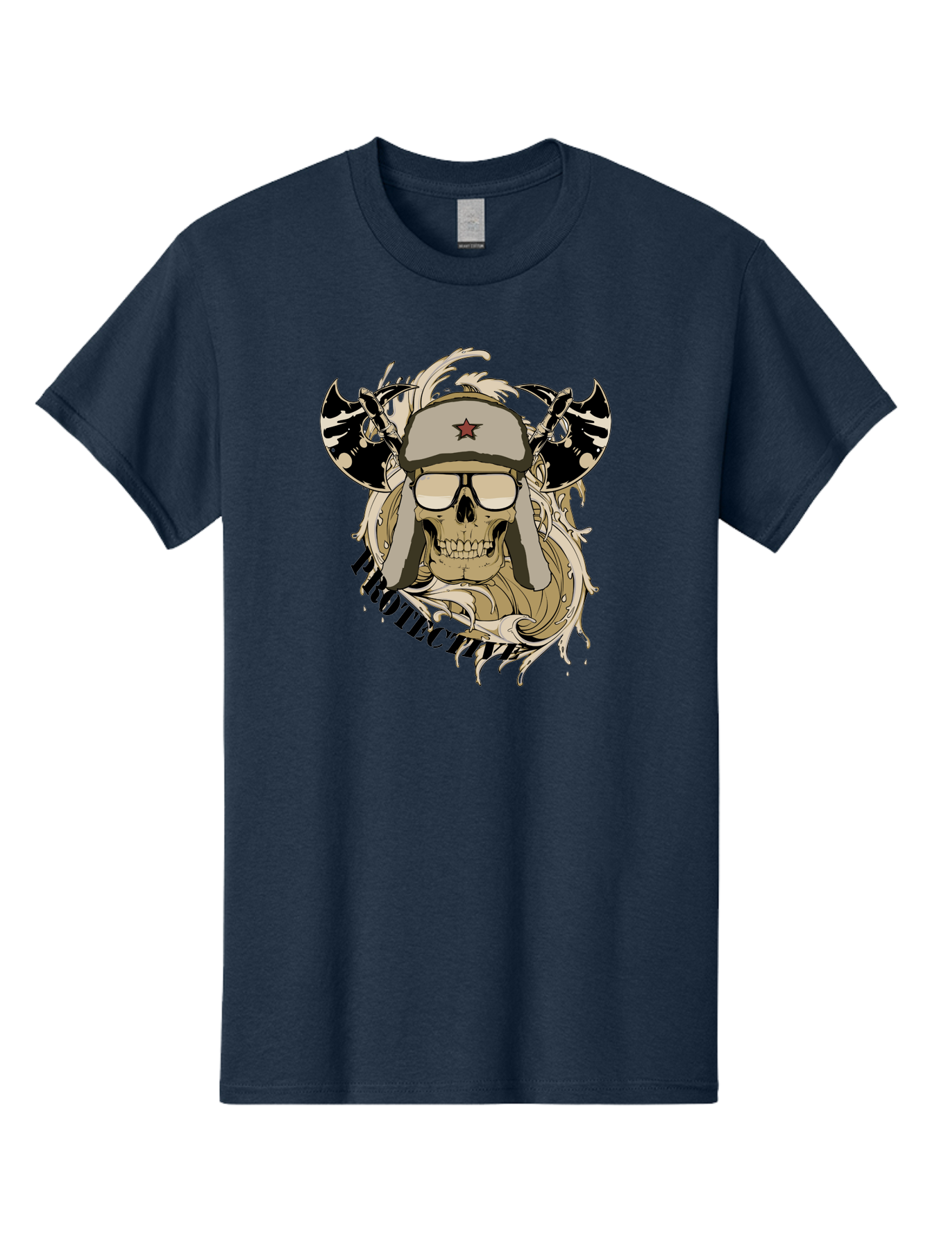 Proactive War Skull Men'S Graphic Tee, 100% Cotton, Comfortable Casual Summer Wear, Machine Washable, Skull Wearing Sunglasses, Futuristic Illustration, Fantasy Art, Edgy Design, Skull Art, Grunge Style, Punk Rock Aesthetic, Rebellious Vibe Aae588 23