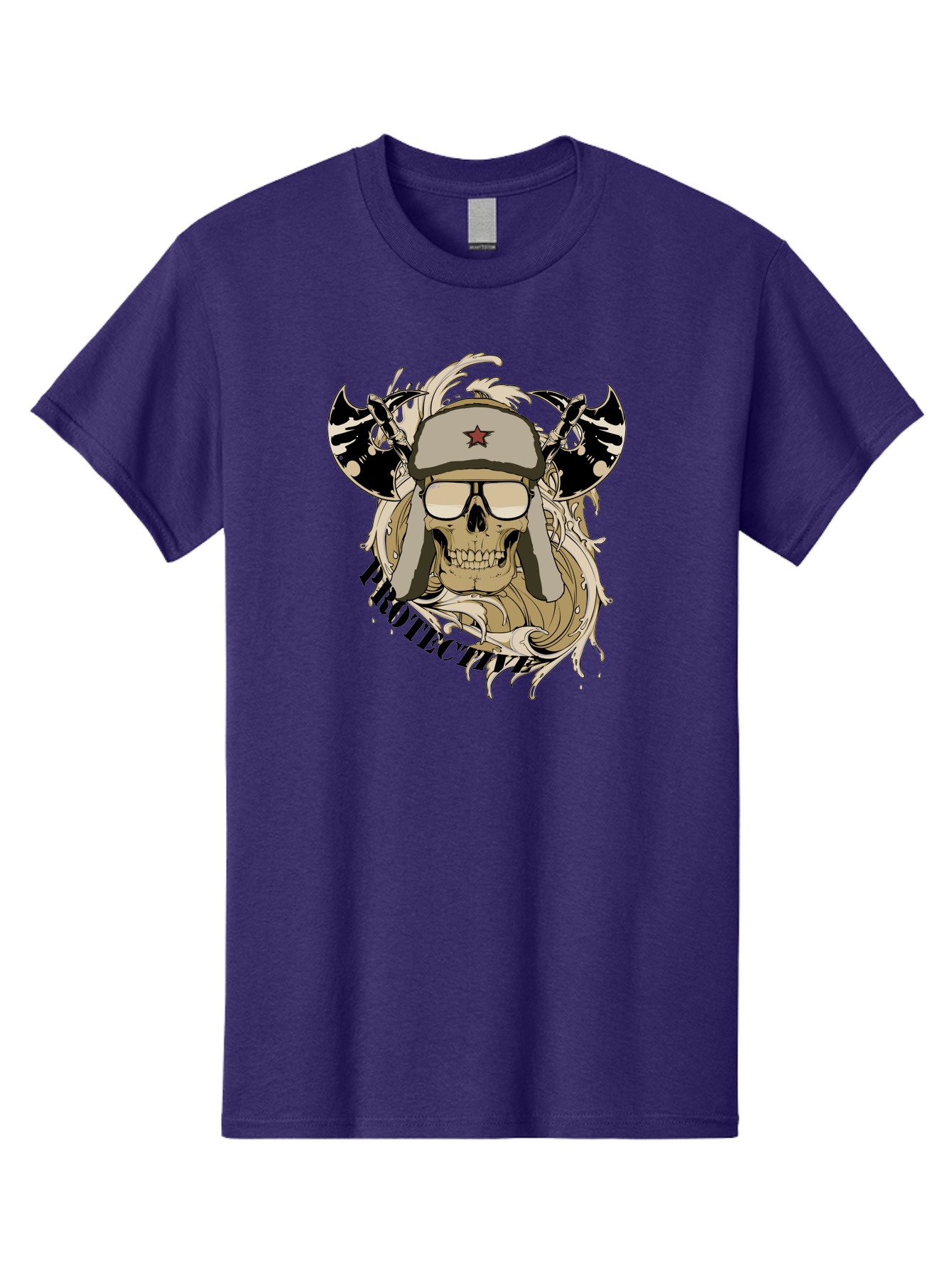 Proactive War Skull Men'S Graphic Tee, 100% Cotton, Comfortable Casual Summer Wear, Machine Washable, Skull Wearing Sunglasses, Futuristic Illustration, Fantasy Art, Edgy Design, Skull Art, Grunge Style, Punk Rock Aesthetic, Rebellious Vibe Aae588 7