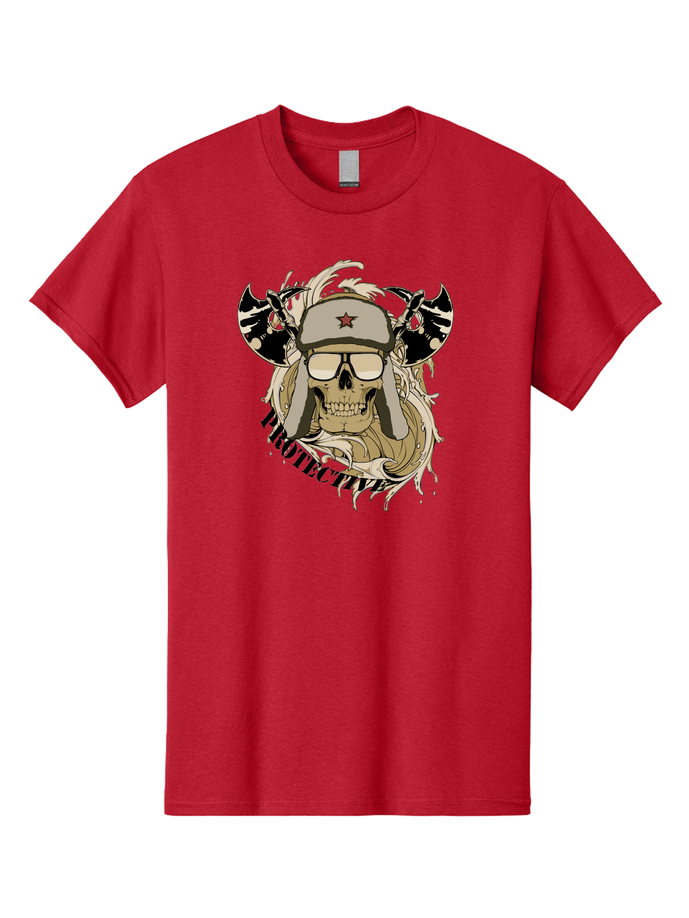 Proactive War Skull Men'S Graphic Tee, 100% Cotton, Comfortable Casual Summer Wear, Machine Washable, Skull Wearing Sunglasses, Futuristic Illustration, Fantasy Art, Edgy Design, Skull Art, Grunge Style, Punk Rock Aesthetic, Rebellious Vibe Aae588 21