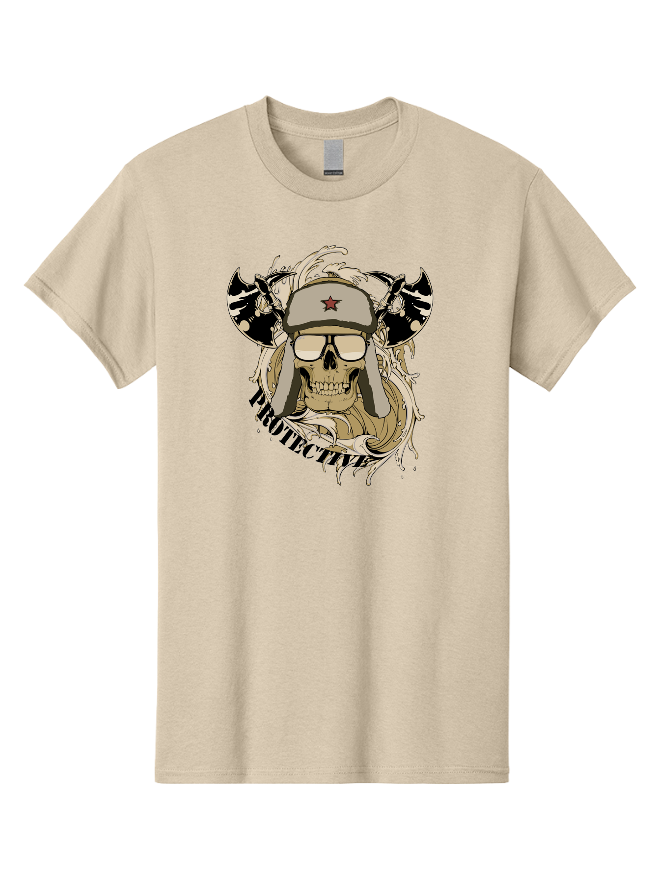 Proactive War Skull Men'S Graphic Tee, 100% Cotton, Comfortable Casual Summer Wear, Machine Washable, Skull Wearing Sunglasses, Futuristic Illustration, Fantasy Art, Edgy Design, Skull Art, Grunge Style, Punk Rock Aesthetic, Rebellious Vibe Aae588 15