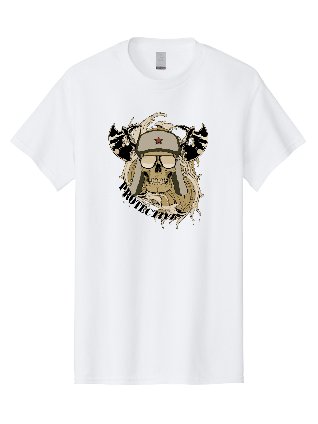 Proactive War Skull Men'S Graphic Tee, 100% Cotton, Comfortable Casual Summer Wear, Machine Washable, Skull Wearing Sunglasses, Futuristic Illustration, Fantasy Art, Edgy Design, Skull Art, Grunge Style, Punk Rock Aesthetic, Rebellious Vibe Aae588 29