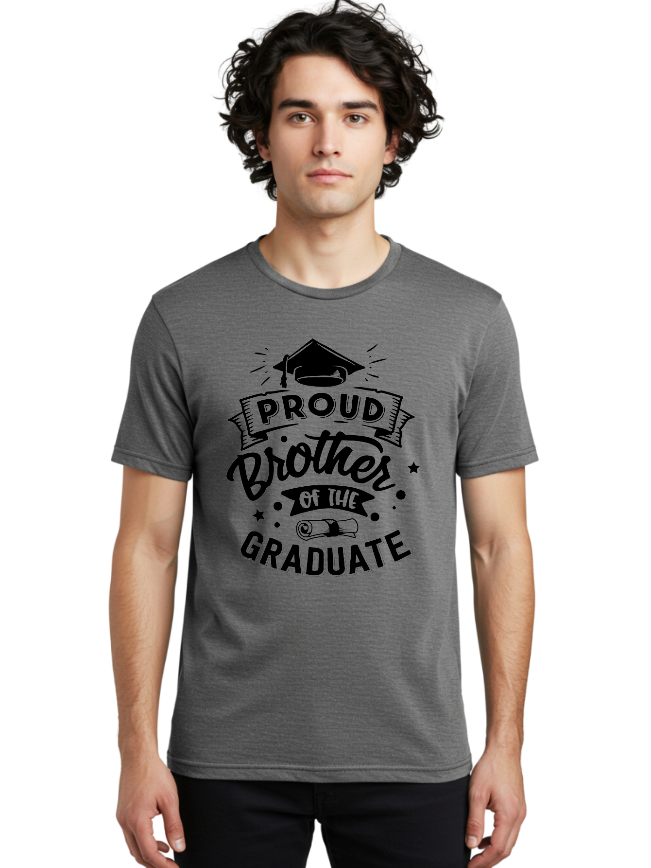 Proud Brother Of The Graduate Men'S Graphic Tee, 100% Cotton, Comfortable Casual Summer Wear, Machine Washable, Proud Brother, Graduate Design, Graduation Day, Proud Family, Sibling Love, Education Achievement, Graduate Sibling, Family Pride, Aae592 24