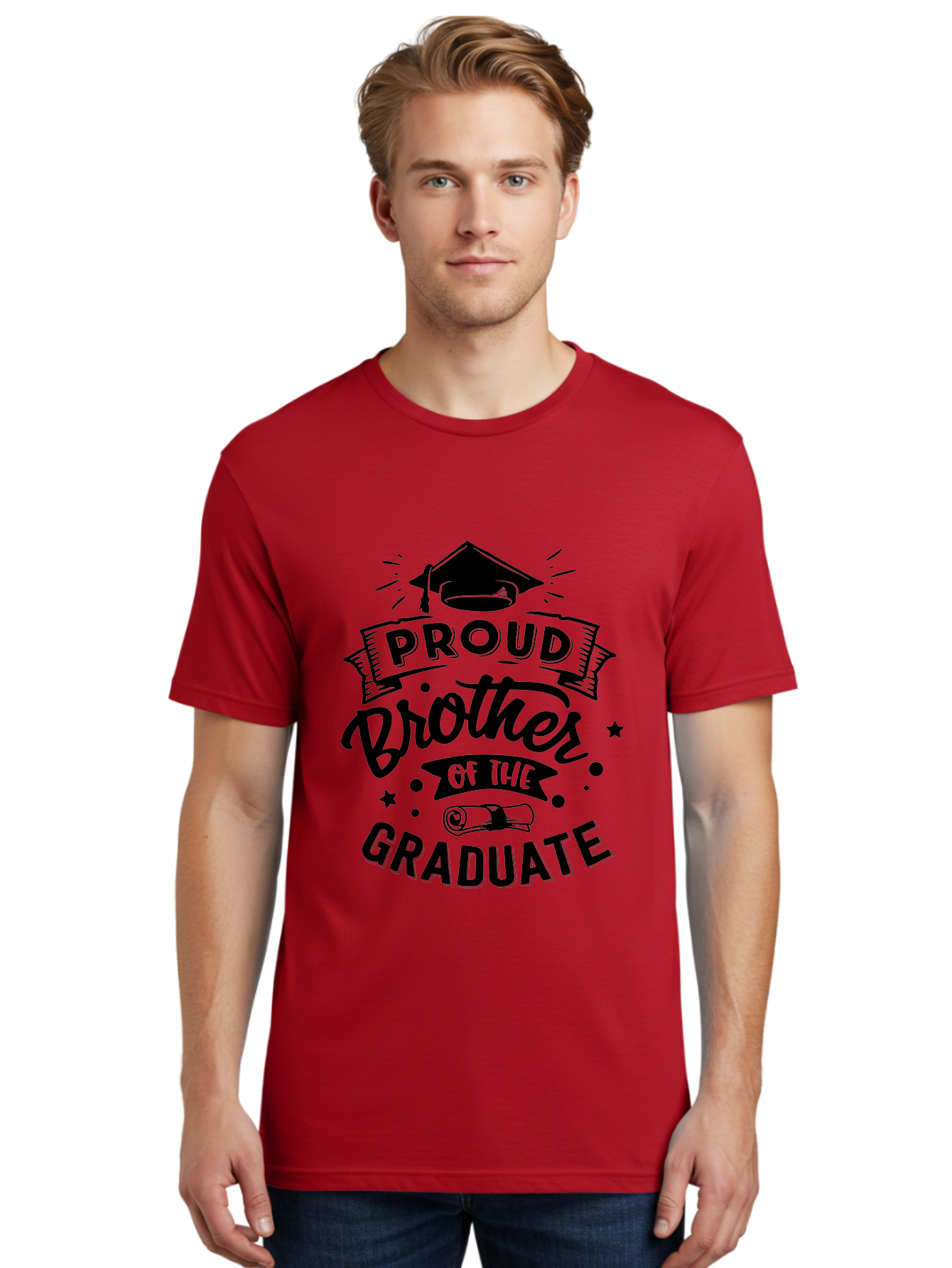 Proud Brother Of The Graduate Men'S Graphic Tee, 100% Cotton, Comfortable Casual Summer Wear, Machine Washable, Proud Brother, Graduate Design, Graduation Day, Proud Family, Sibling Love, Education Achievement, Graduate Sibling, Family Pride, Aae592 18