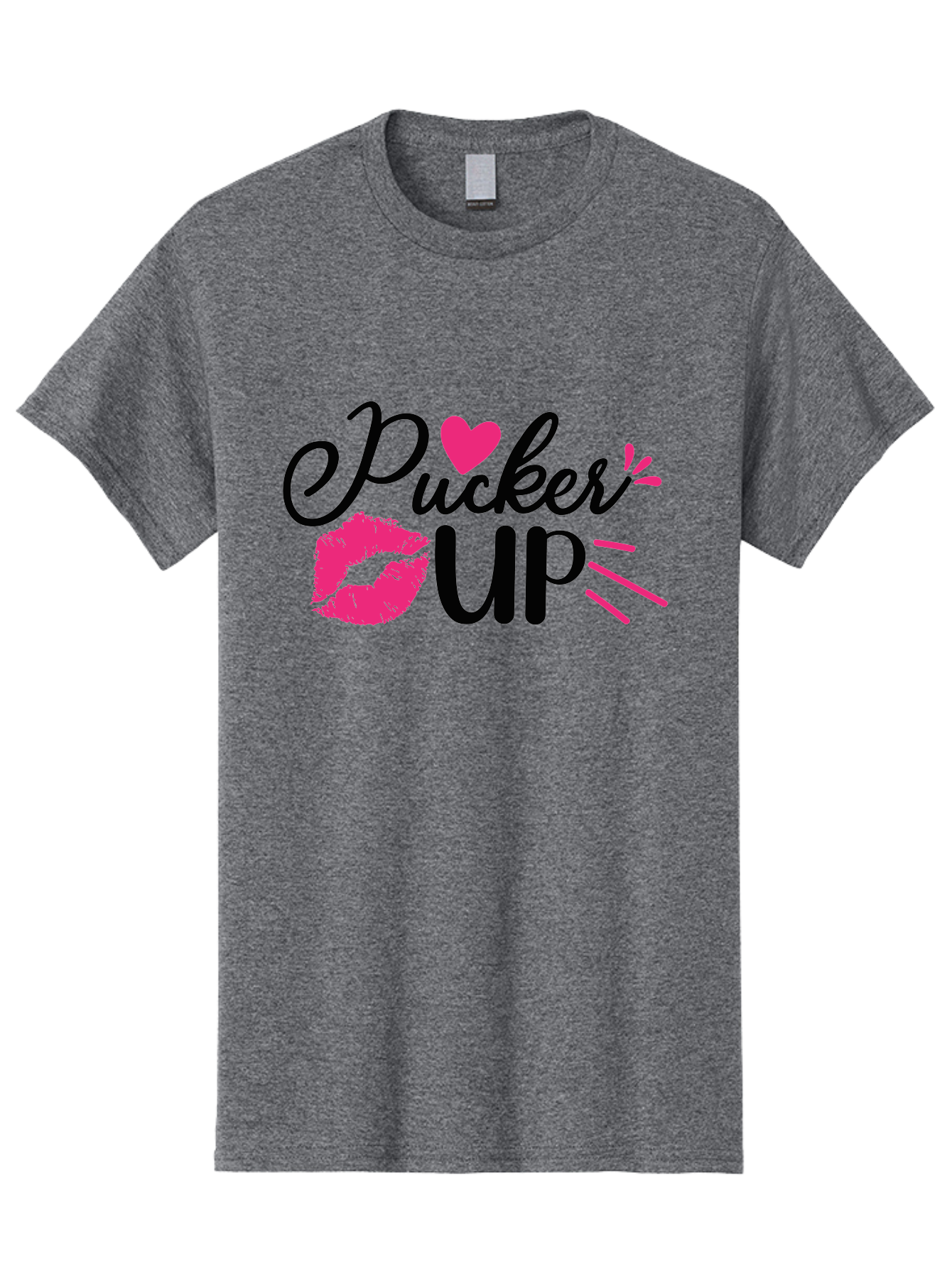 Pucker Up Men'S Graphic Tee, 100% Cotton, Comfortable Casual Summer Wear, Machine Washable, Pucker Up, Kiss Lips, Lipstick Kiss, Heart Shape, Love Symbol, Romantic Gesture, Playful Phrase, Bold Typography Aae596 25